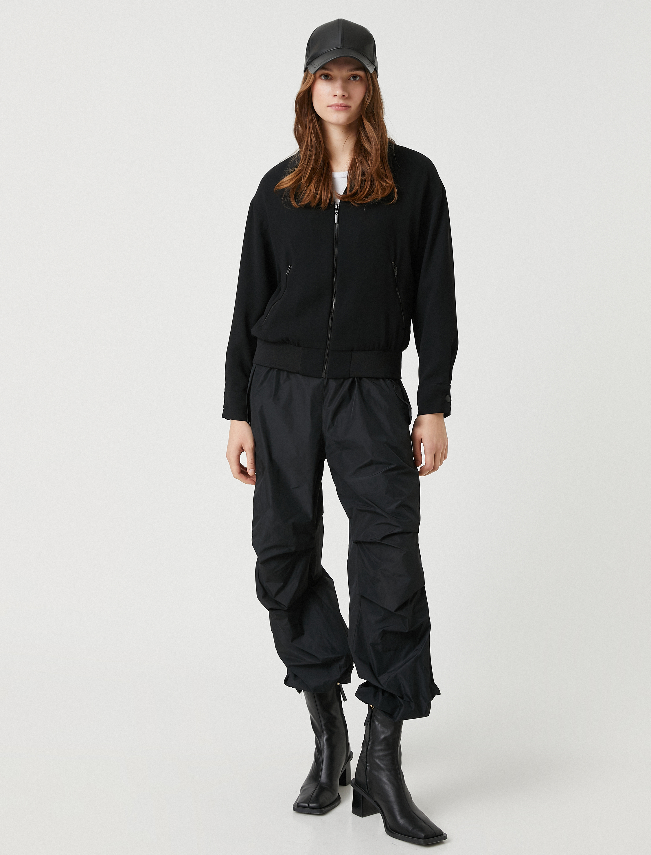   Fermuarlı Pilot Ceket Gömlek Yaka