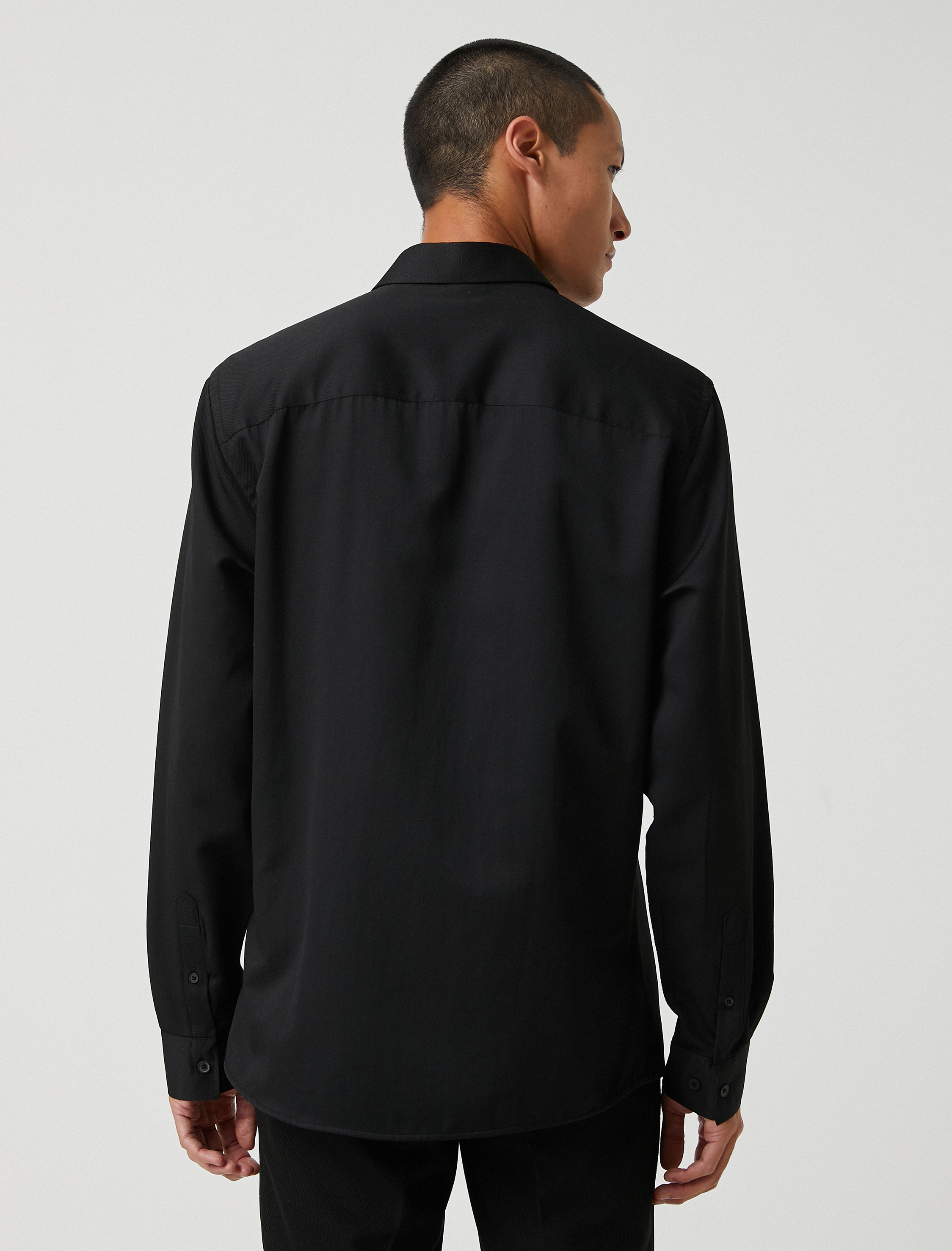   Basic Gömlek Klasik Manşet Yaka Uzun Kollu Non Iron