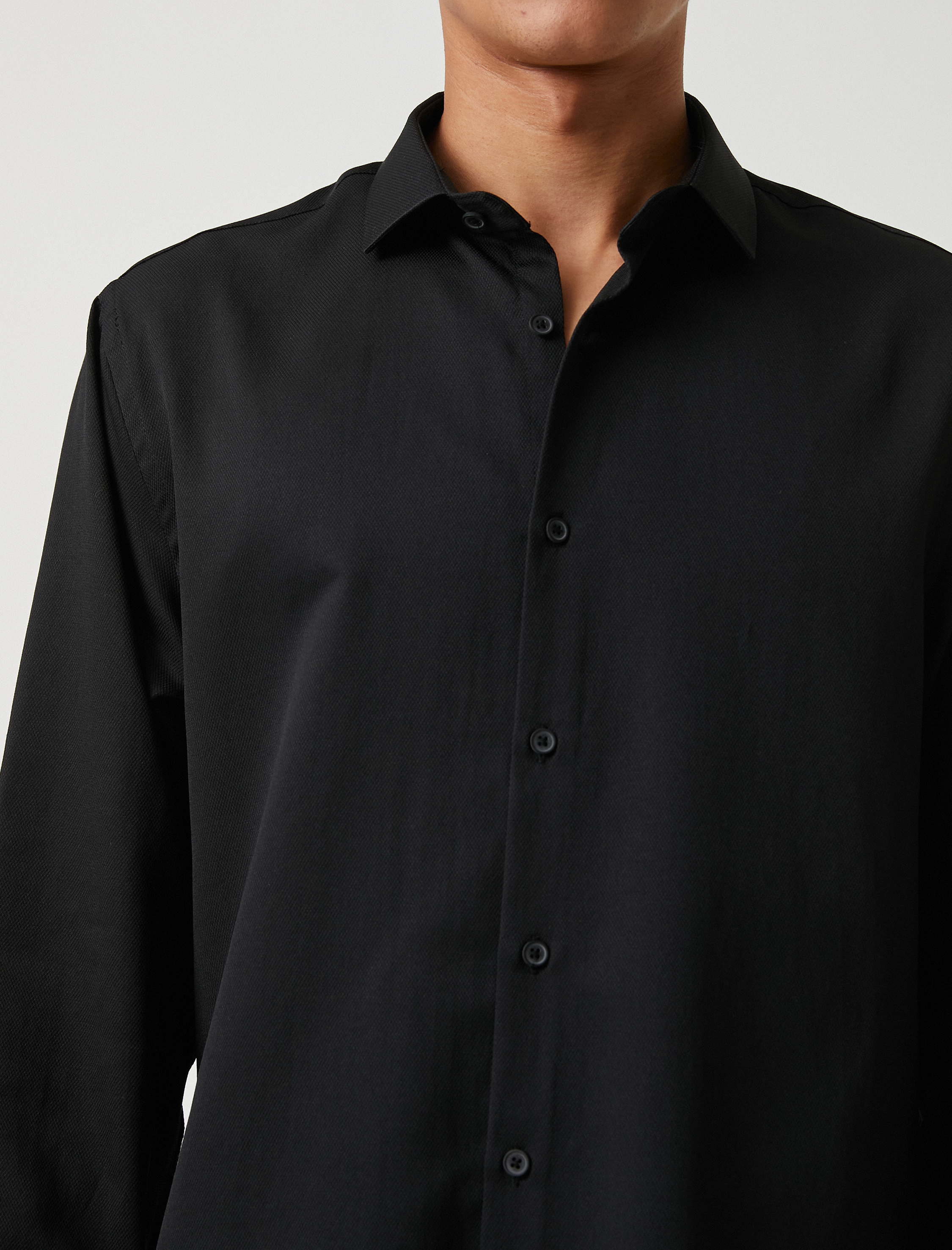   Basic Gömlek Klasik Manşet Yaka Uzun Kollu Non Iron