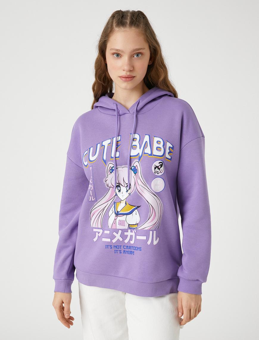   Anime Sweatshirt Kapüşonlu Oversize Uzun Kollu