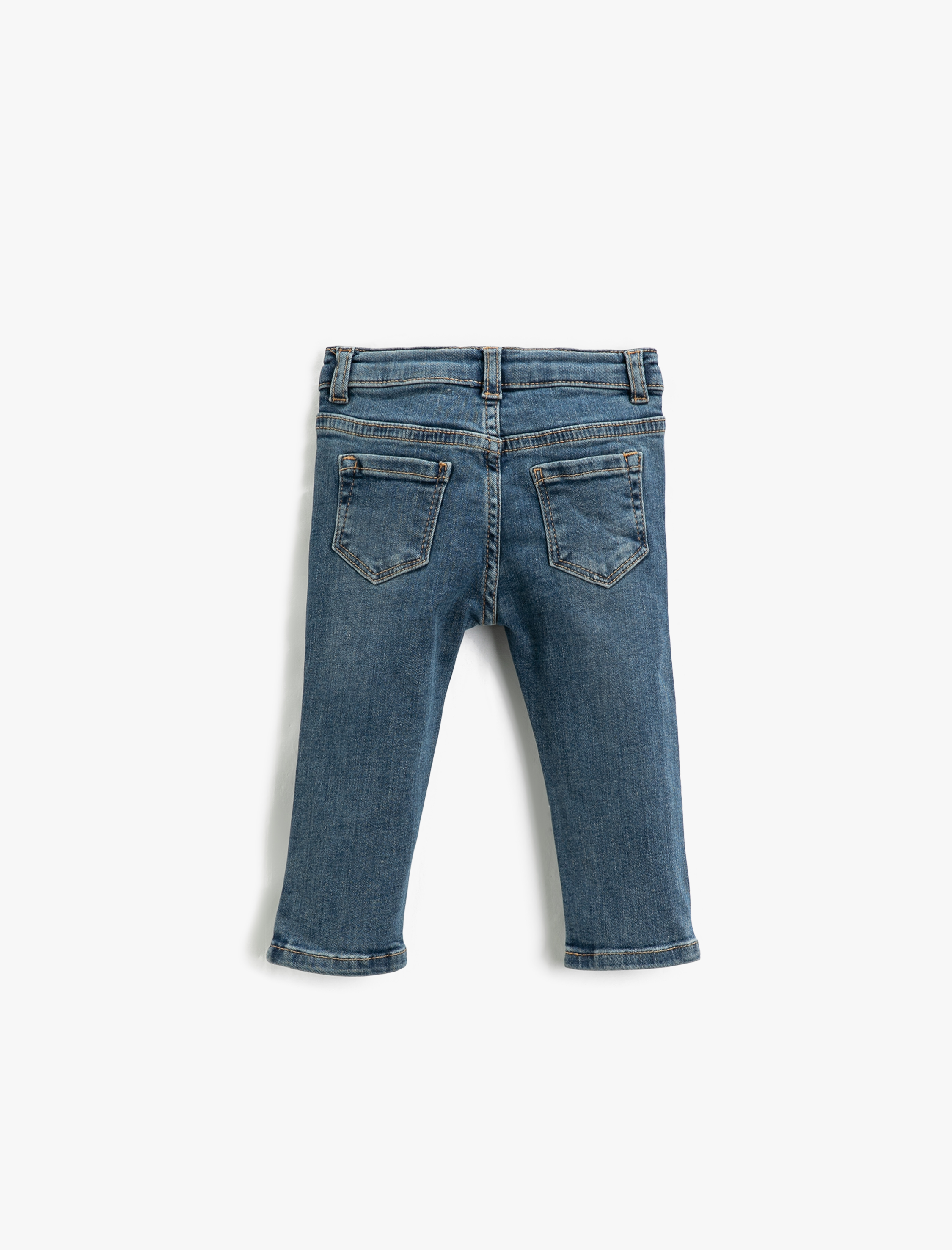 Koton Slim Fit Kot Pantolon Rahat Kesim Cepli Beli Ayarlanabilir Lastikli. 2
