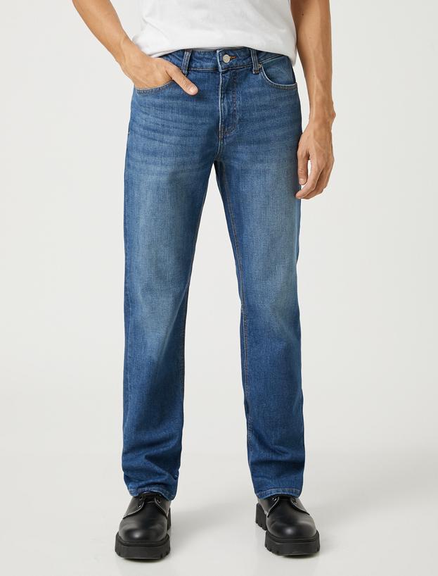   Straight Fit Boru Paça Kot Pantolon - Mark Jean