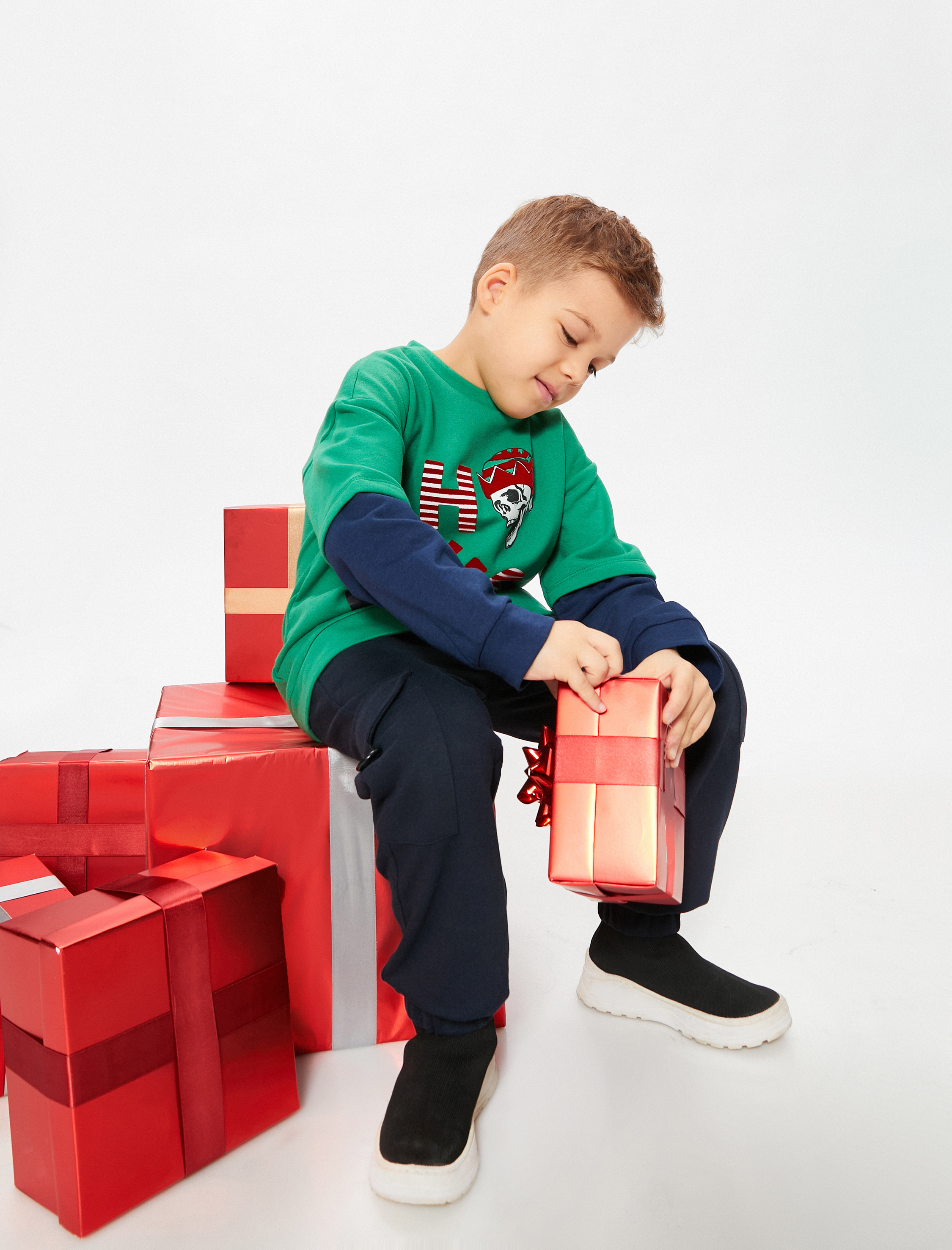  Erkek Çocuk Kargo Eşofman Altı Beli Bağlamalı