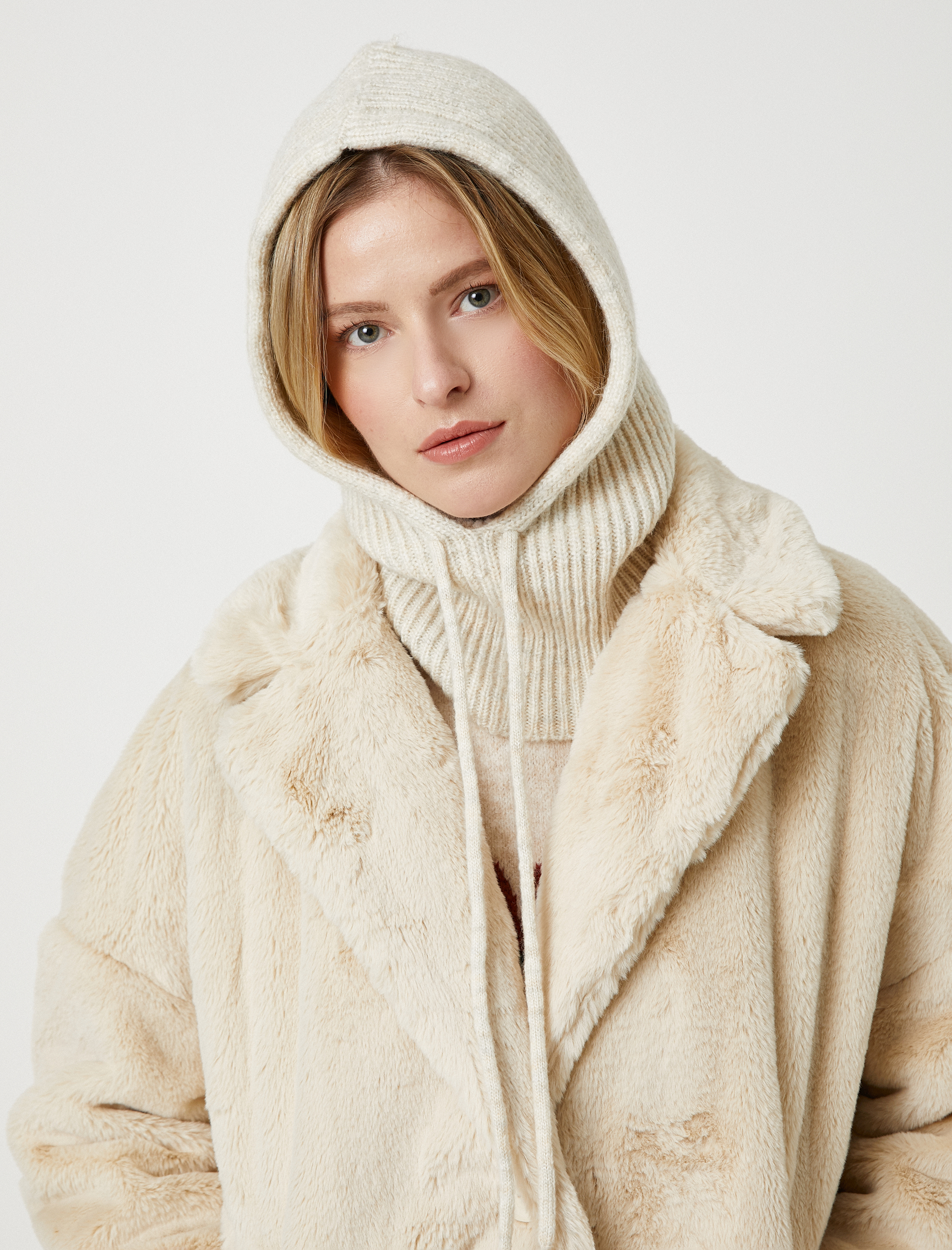  Kadın Koton X Şahika Ercümen - Balaklava Bağcıklı Boyunluklu Triko