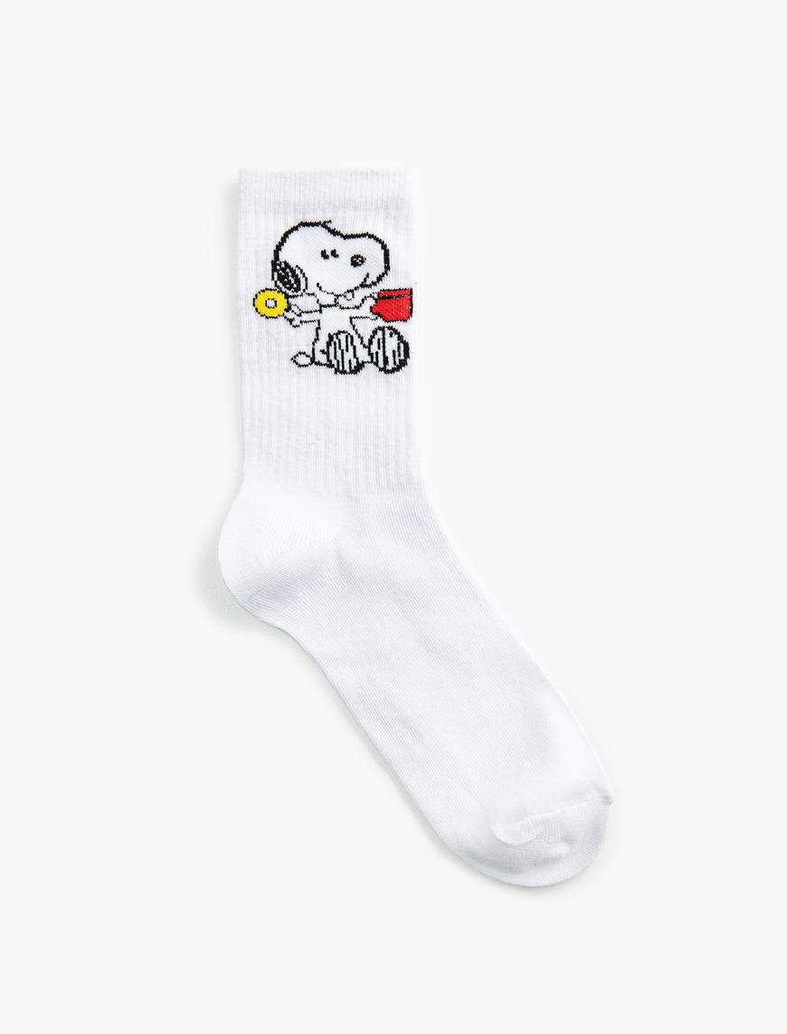  Kadın Snoopy Soket Çorap Lisanslı Desenli