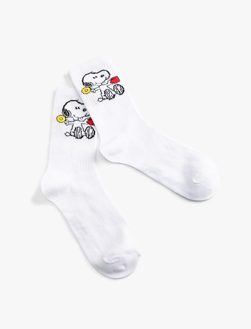  Kadın Snoopy Soket Çorap Lisanslı Desenli
