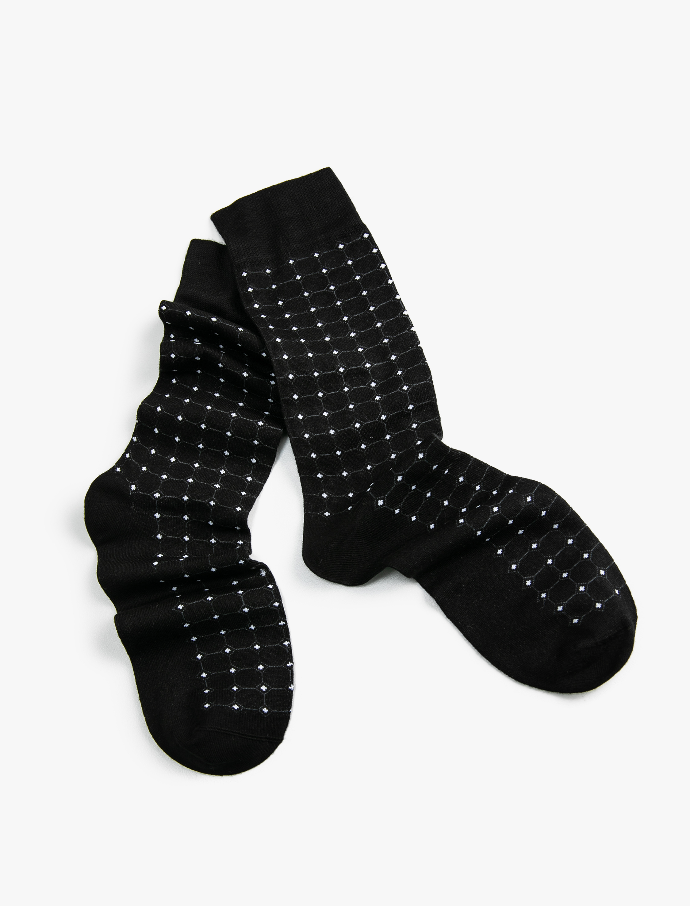  Erkek Basic Soket Çorap Geometrik Desenli