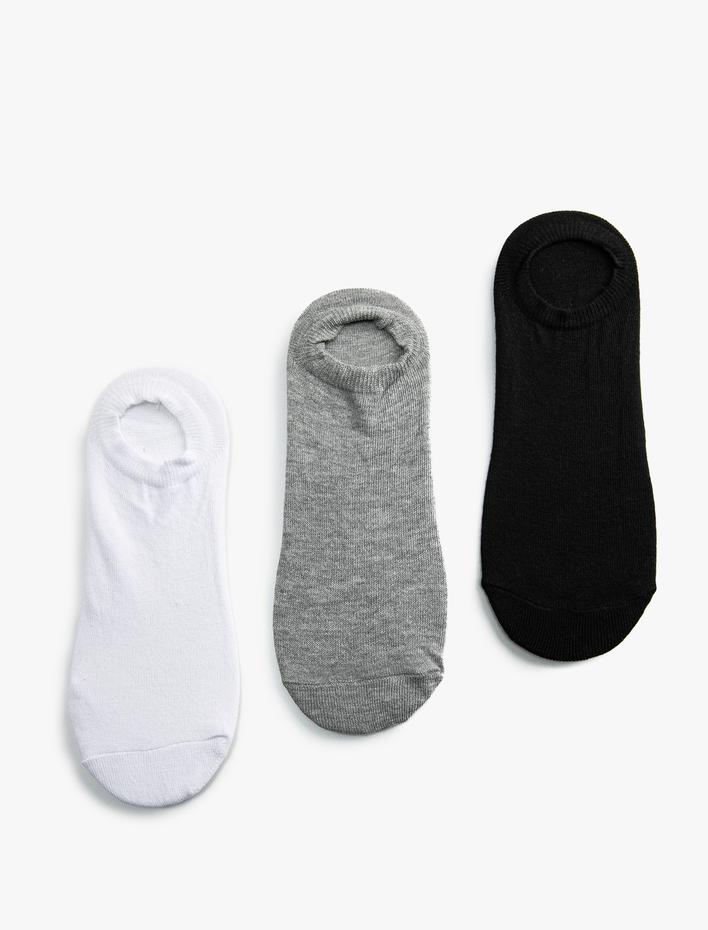 Erkek Basic 3'lü Patik Çorap Seti Çok Renkli