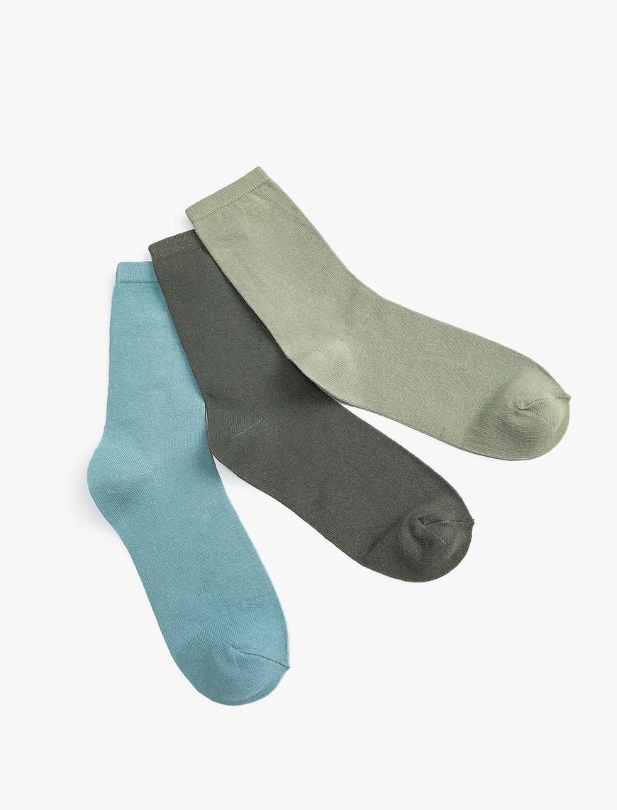  Kadın Basic 3'lü Soket Çorap Seti