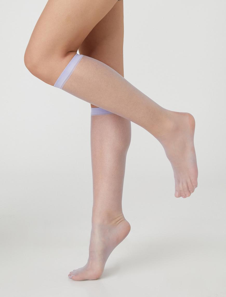  Kadın Tül Soket Çorap Diz Altı