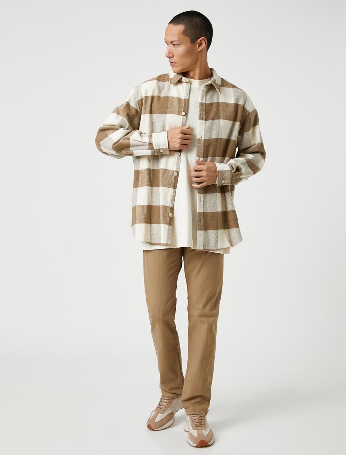  Basic Pantolon Düğme Detaylı Cepli