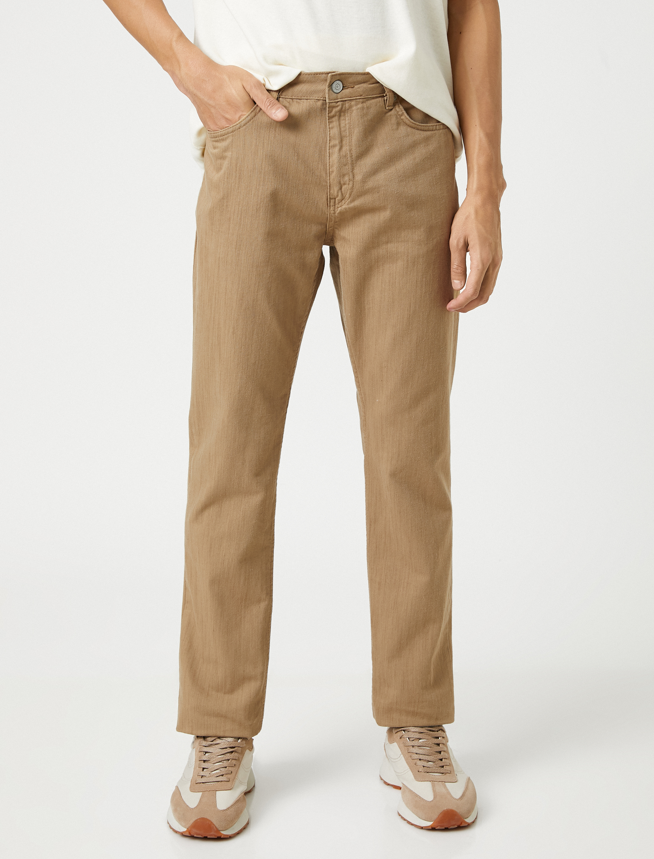   Basic Pantolon Düğme Detaylı Cepli