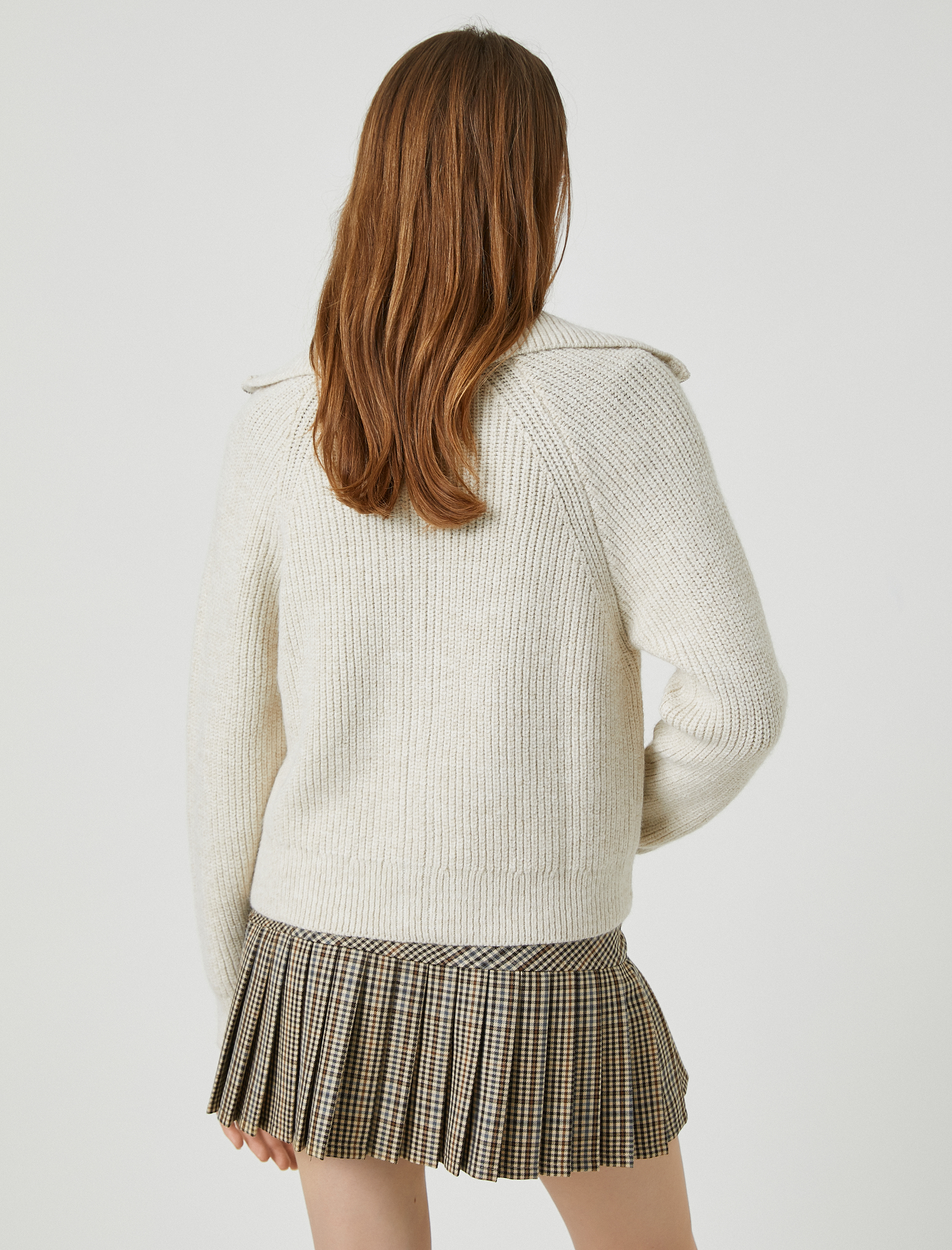   Fermuarlı Triko Hırka