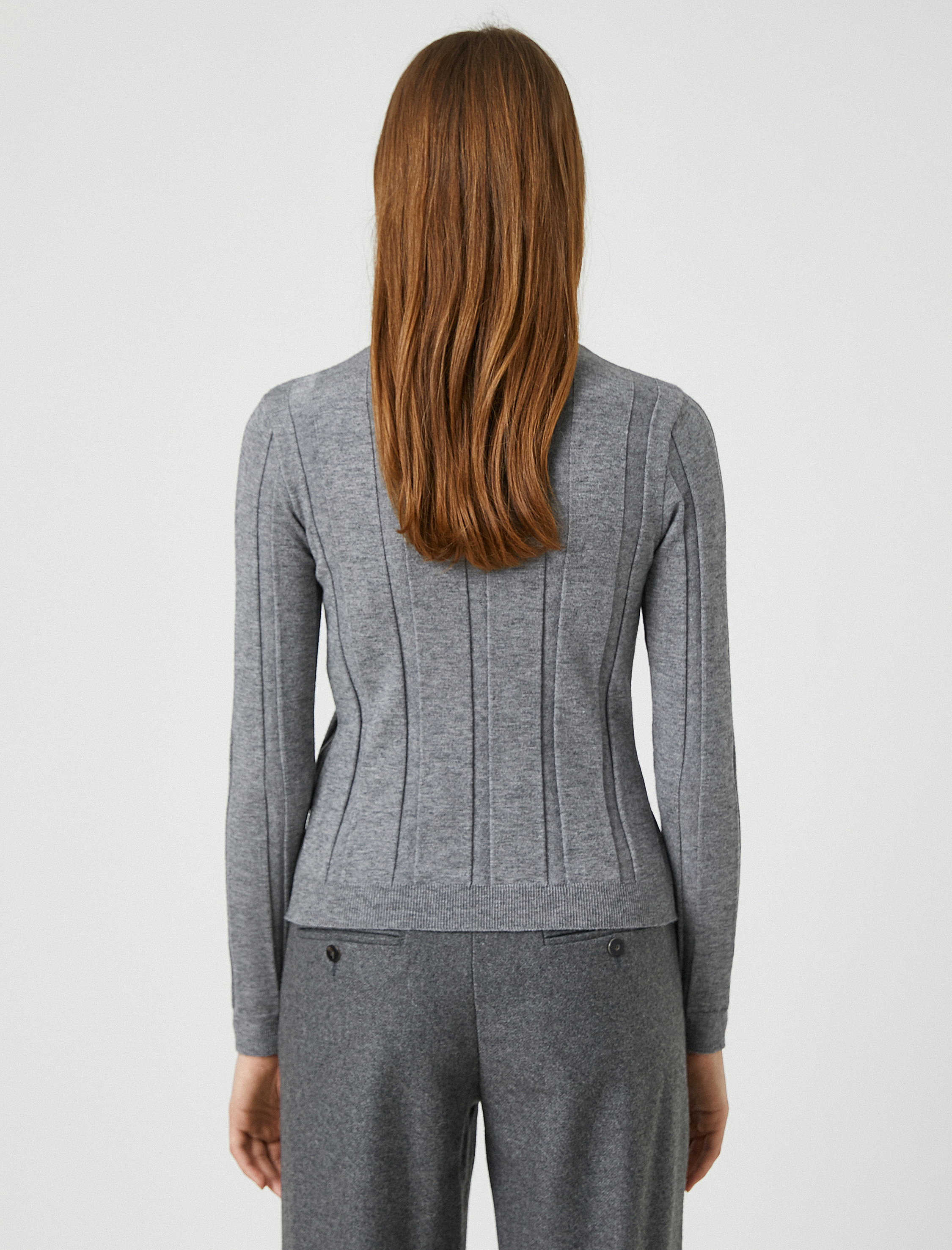   Yarım Balıkçı Yaka Kazak Triko Ribanalı