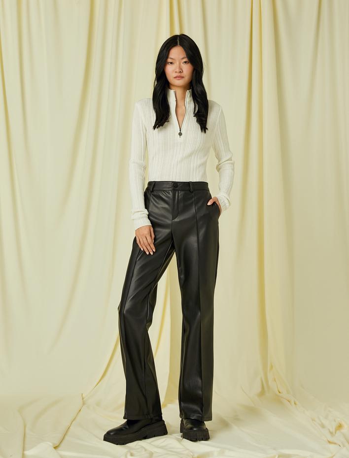  Fermuarlı Basic Hırka Kaşmir Dokulu