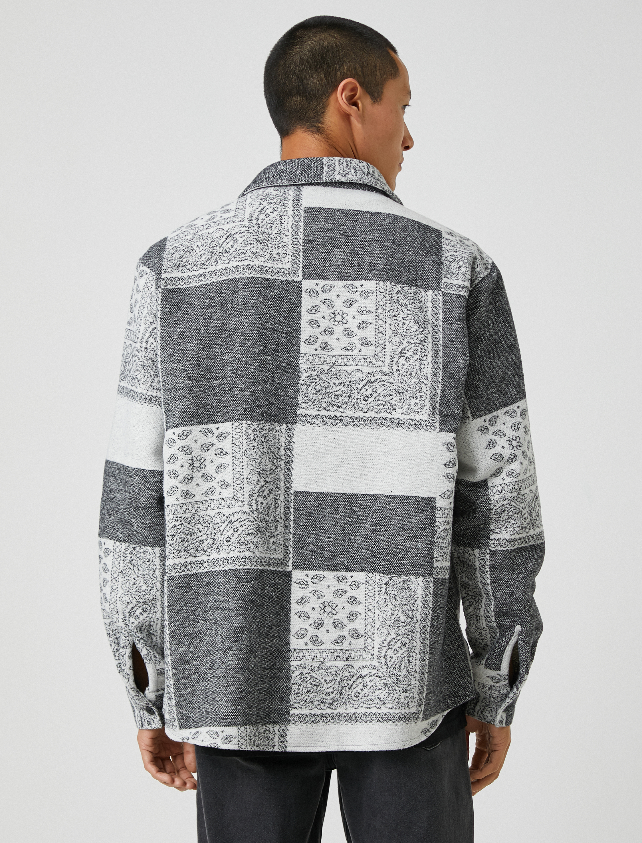   Şal Desenli Gömlek Ceket Vintage Klasik Yaka