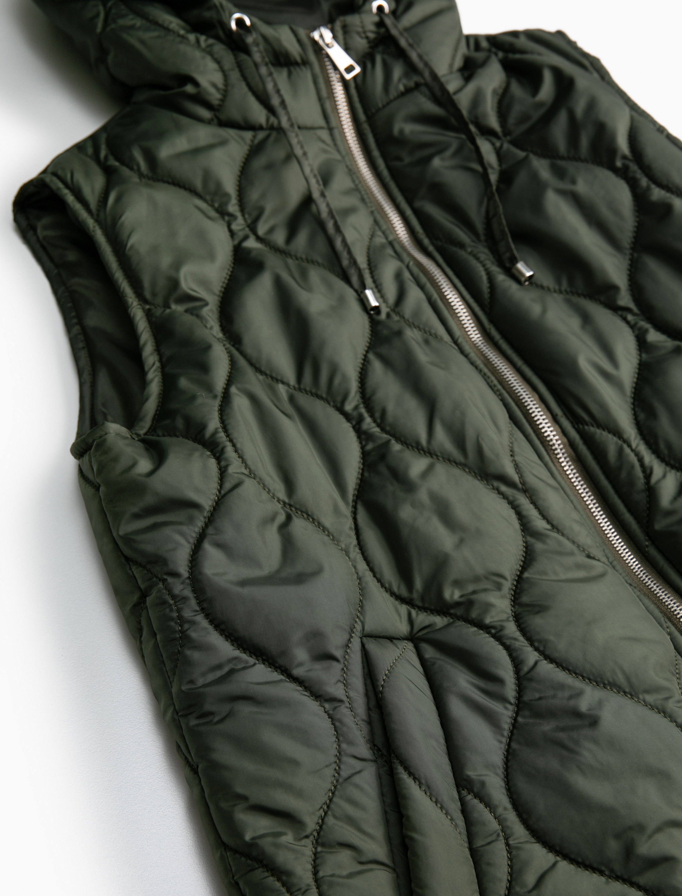   Kapitone Şişme Yelek Kapüşonlu Cepli