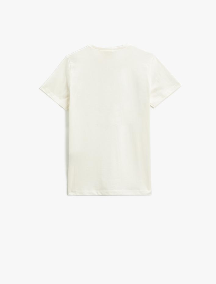 Erkek Çocuk Slogan Temalı Baskılı Tişört Kısa Kollu Bisiklet Yaka