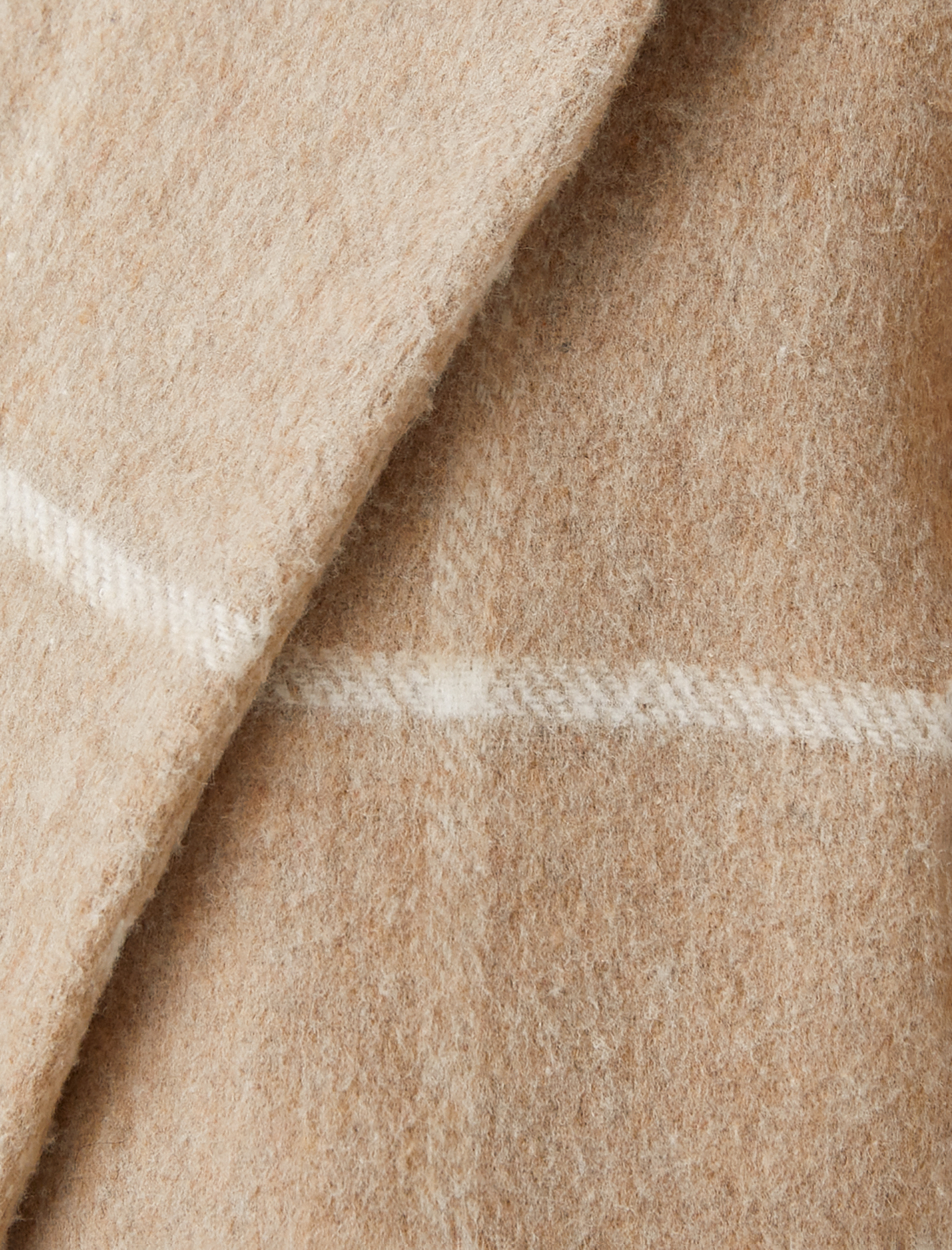   Kruvaze Kaşe Kaban Düğmeli Fleto Cepli Yün Karışımlı