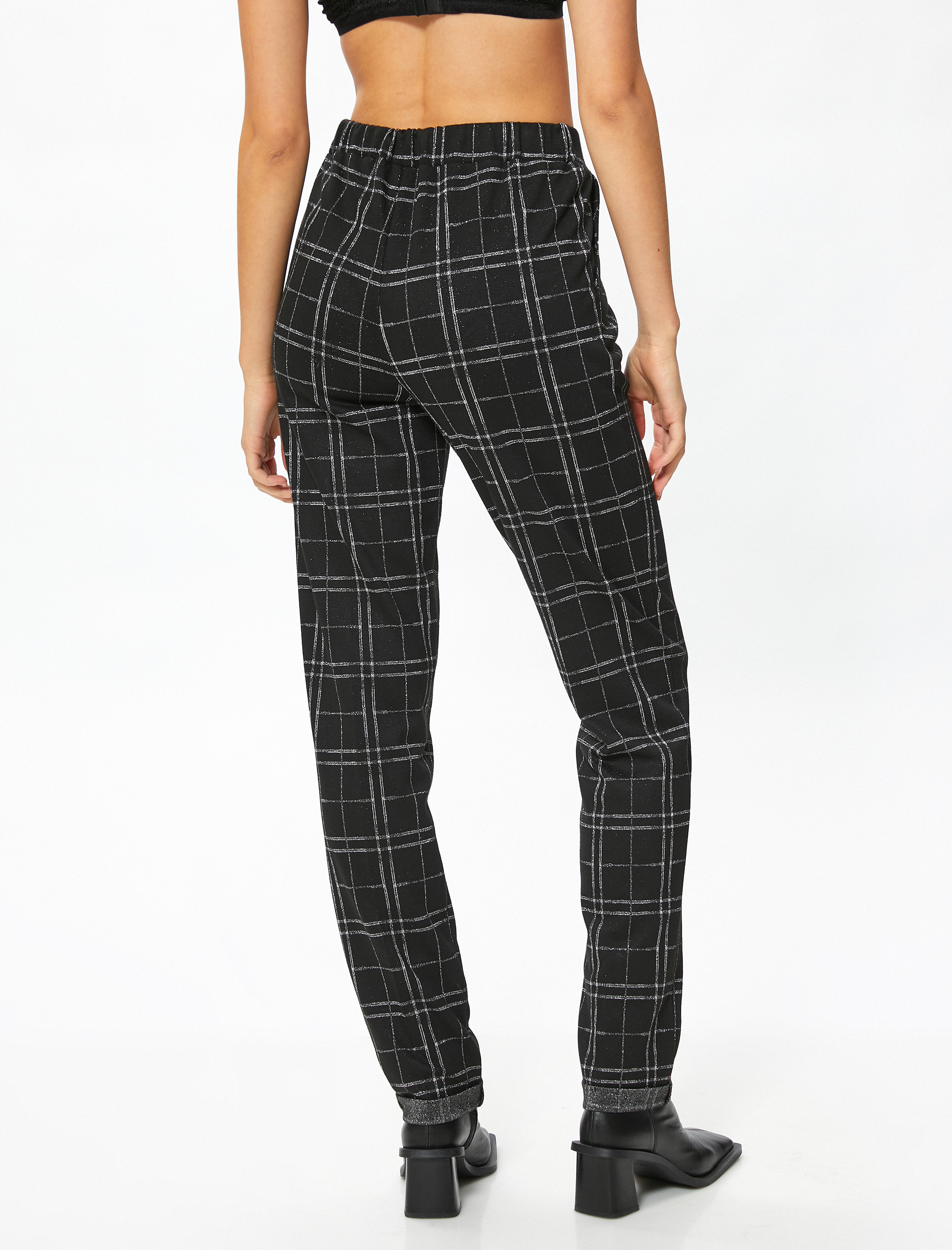   Simli Havuç Pantolon Cepli Beli Lastikli