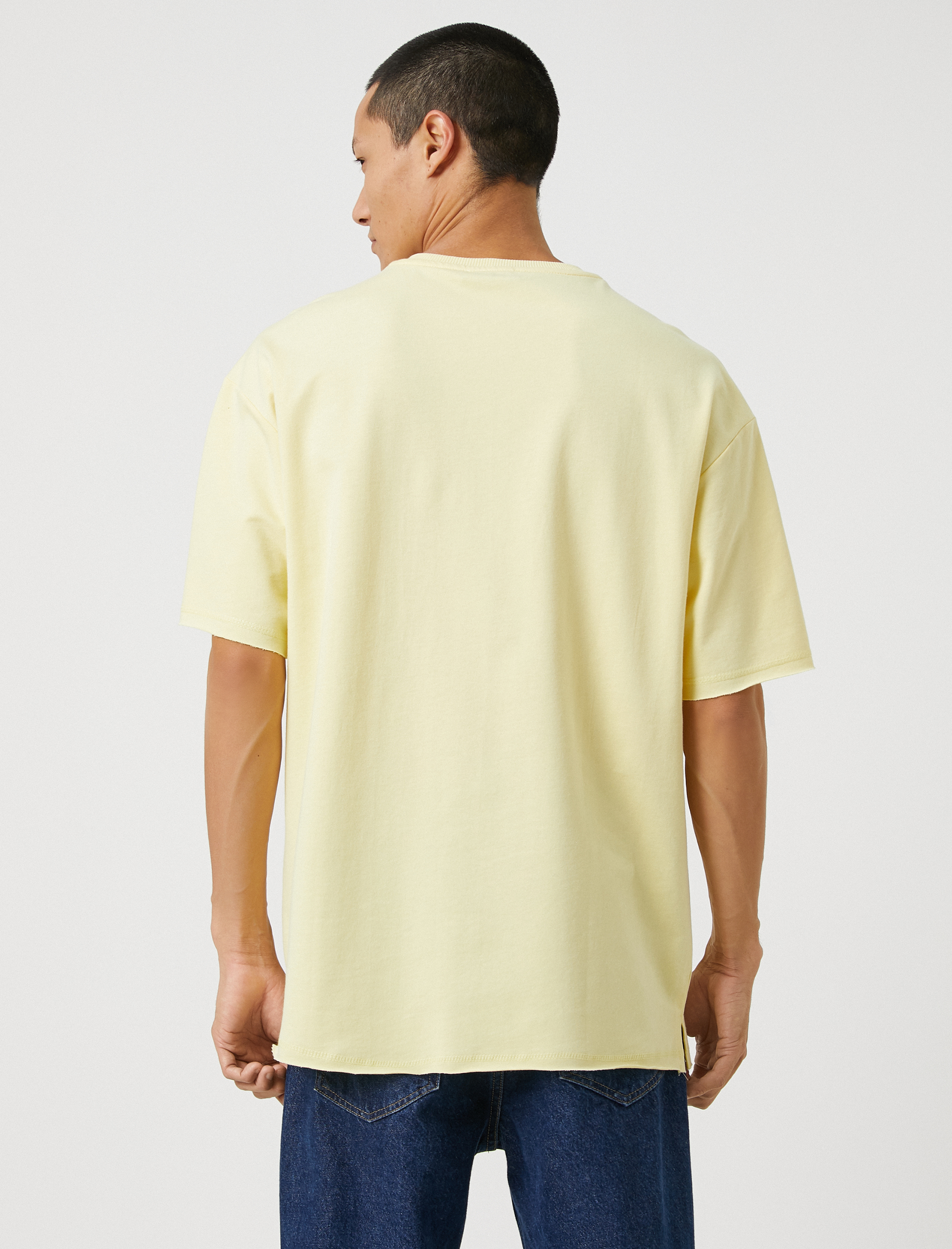   Basic Oversize Tişört Bisiklet Yaka Kısa Kollu