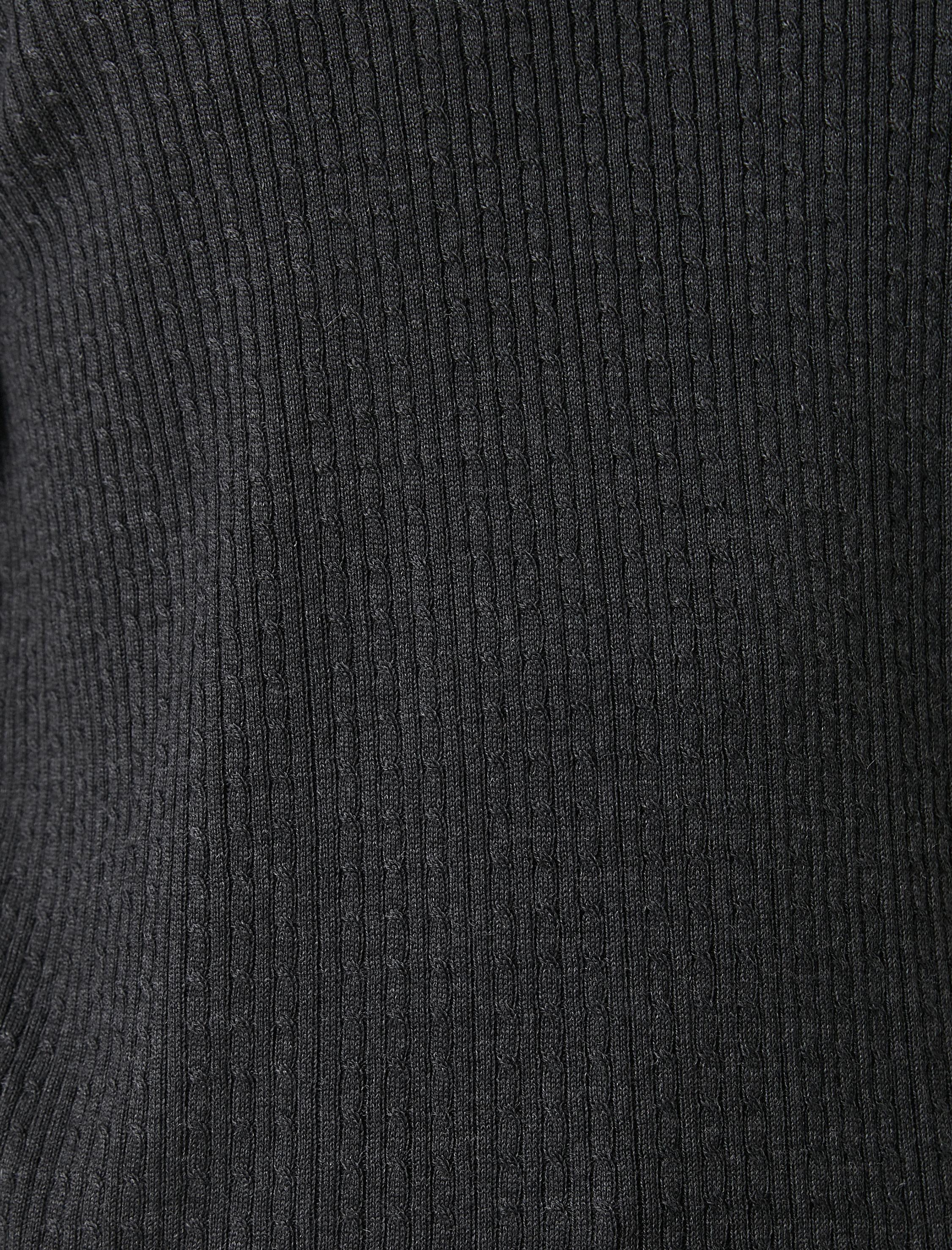   Basic Triko Kazak Örgü Detaylı Bisiklet Yaka