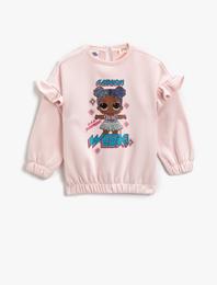 Lol Surprise Baskılı Sweatshirt Lisanslı Fırfır Detaylı Uzun Kollu