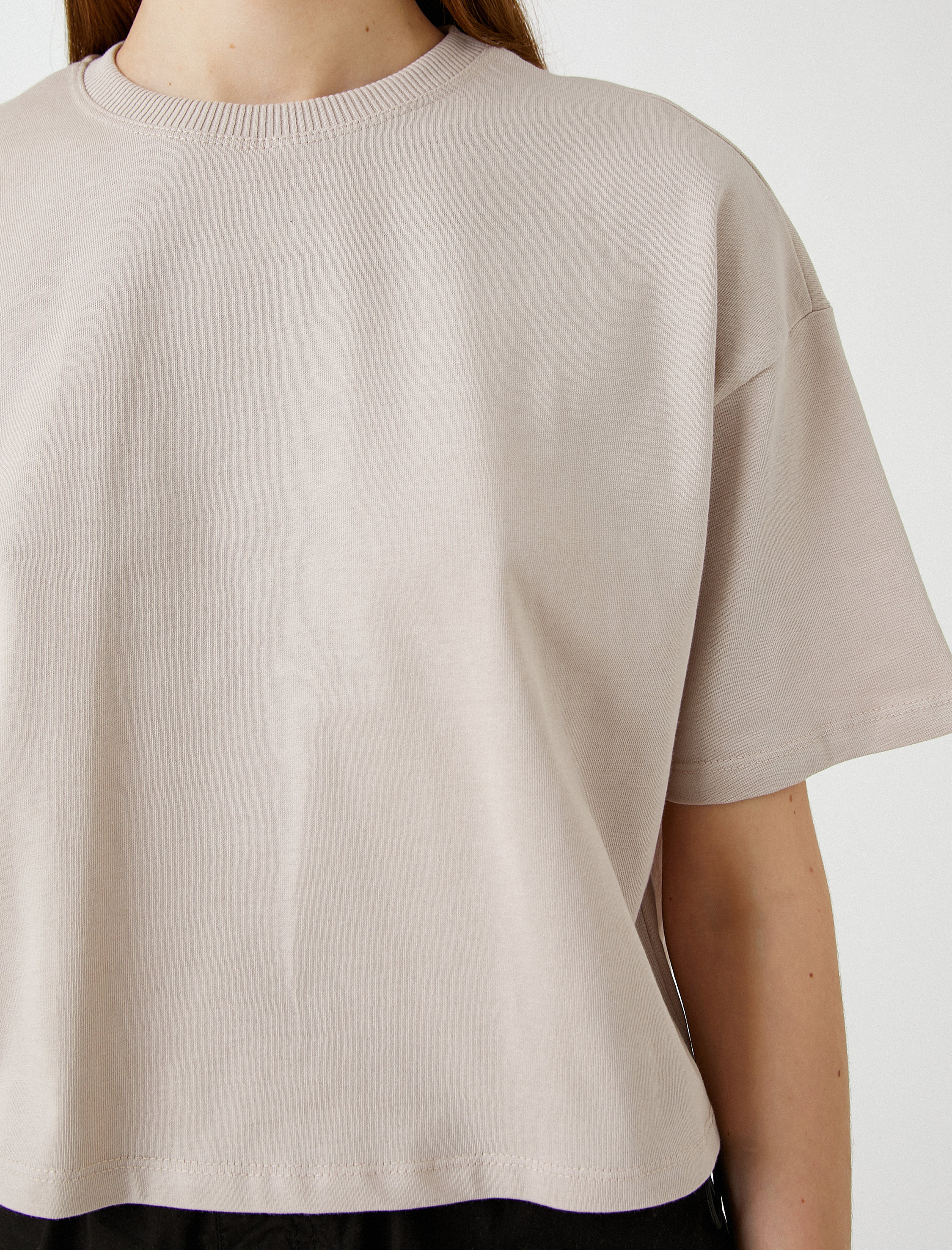   Crop Tişört Kısa Kollu Relax Fit