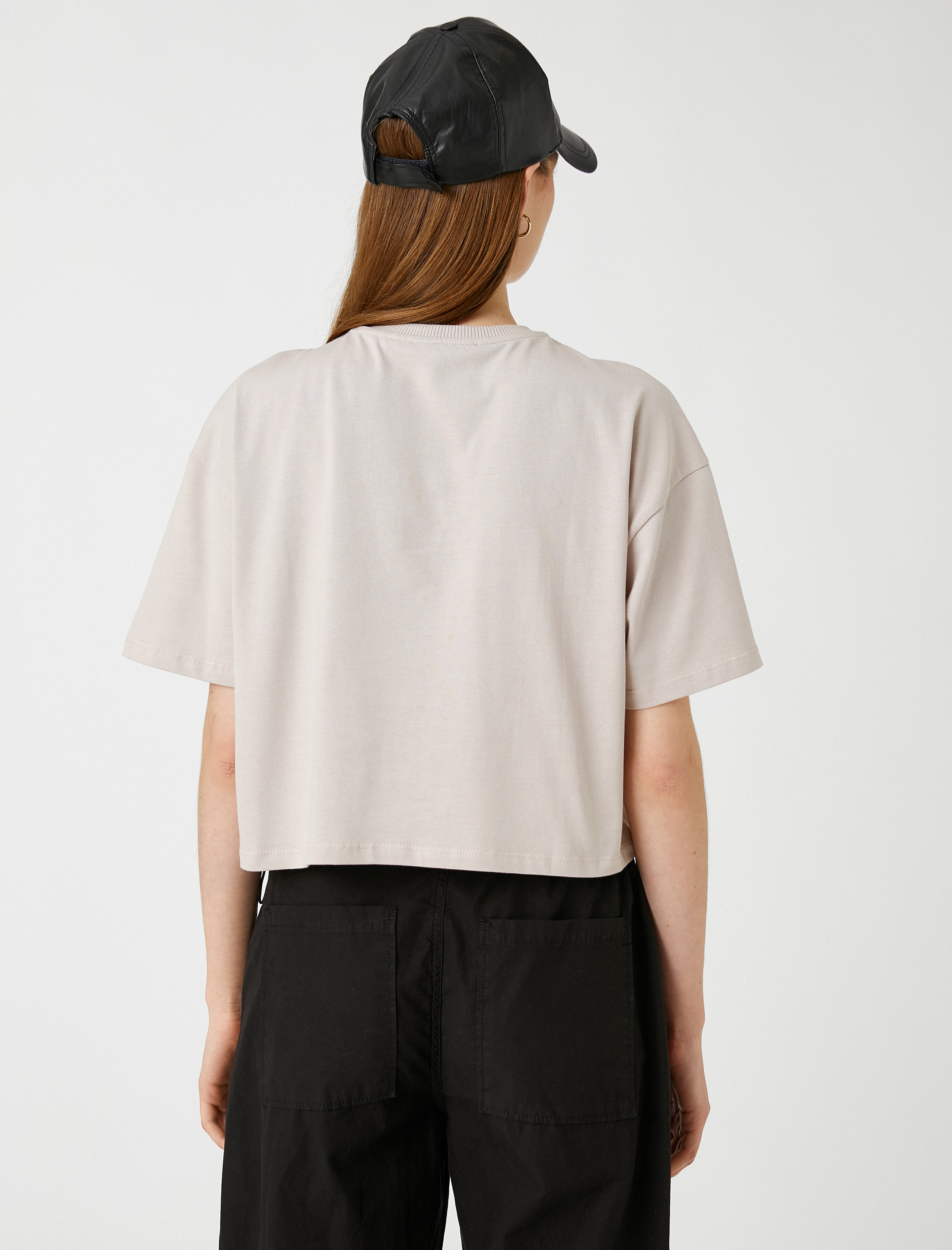   Crop Tişört Kısa Kollu Relax Fit