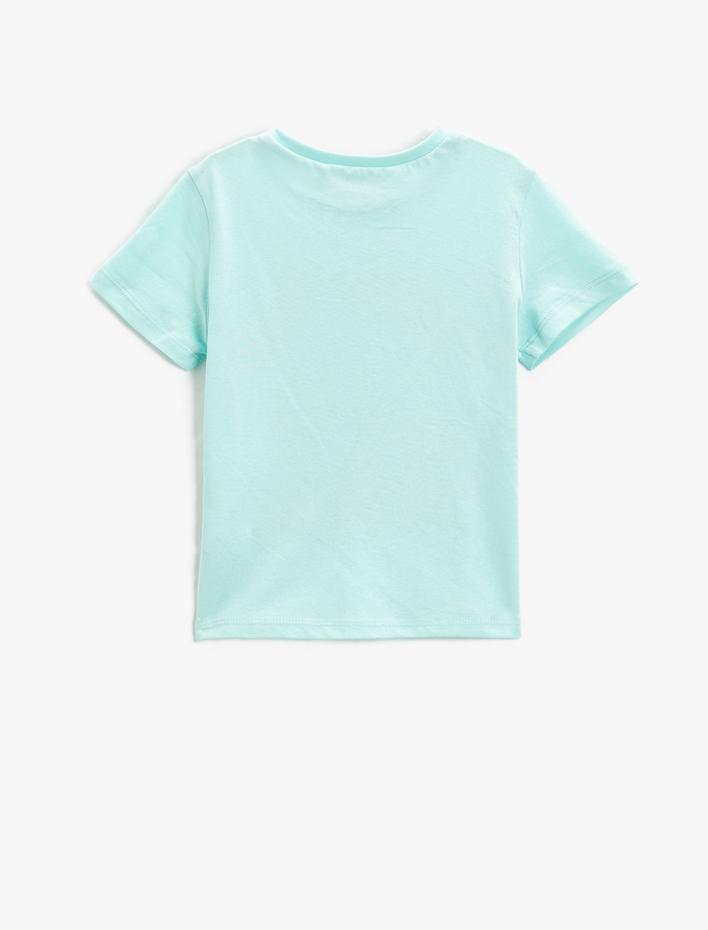 Kız Çocuk Papatya Baskılı Tişört Kısa Kollu Bisiklet Yaka