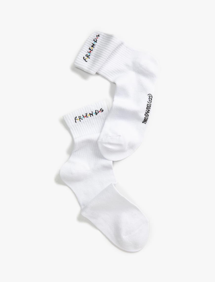  Erkek Friends Soket Çorap Lisanslı İşlemeli