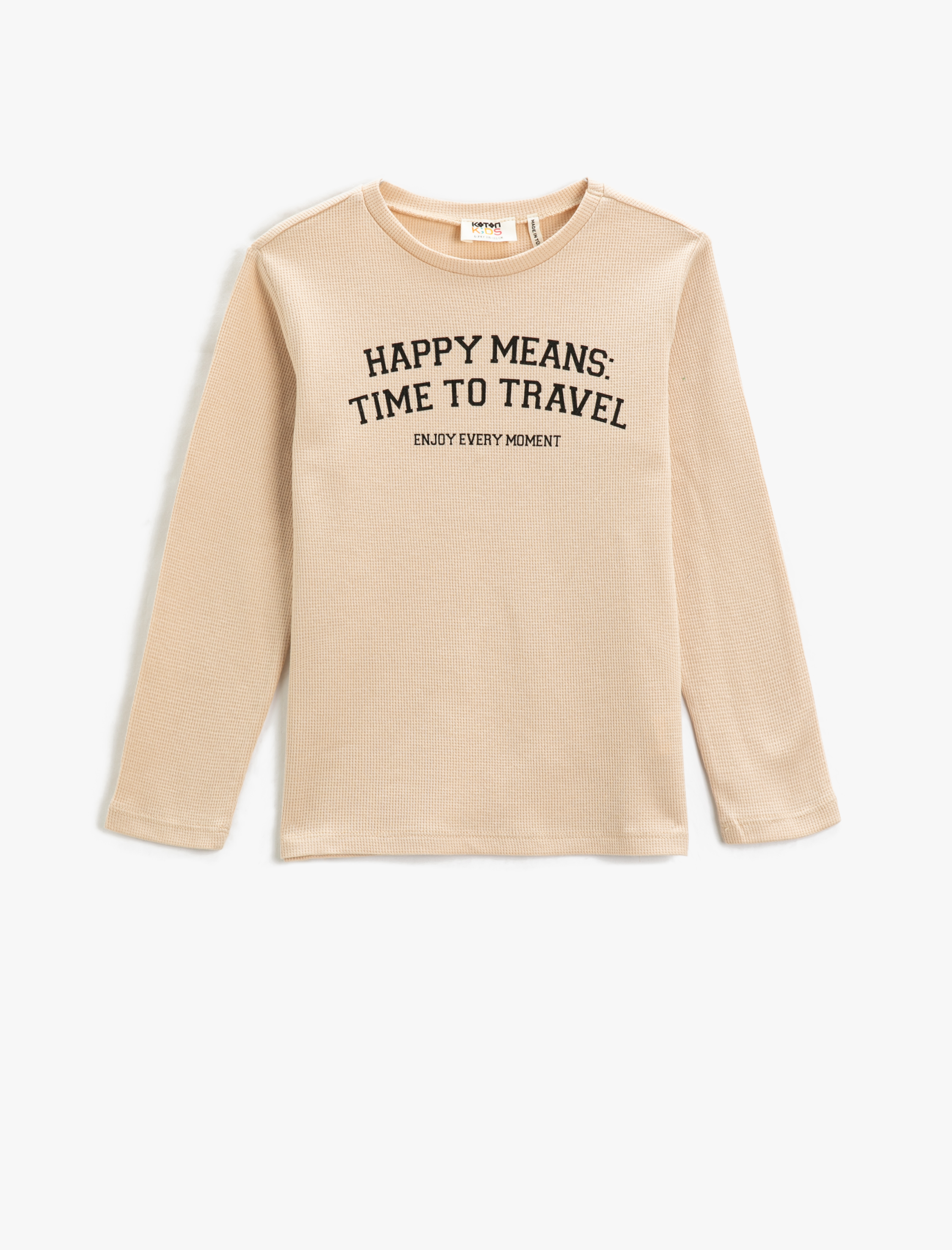  Erkek Çocuk Uzun Kollu Baskılı Tişört Bisiklet Yaka Dokulu