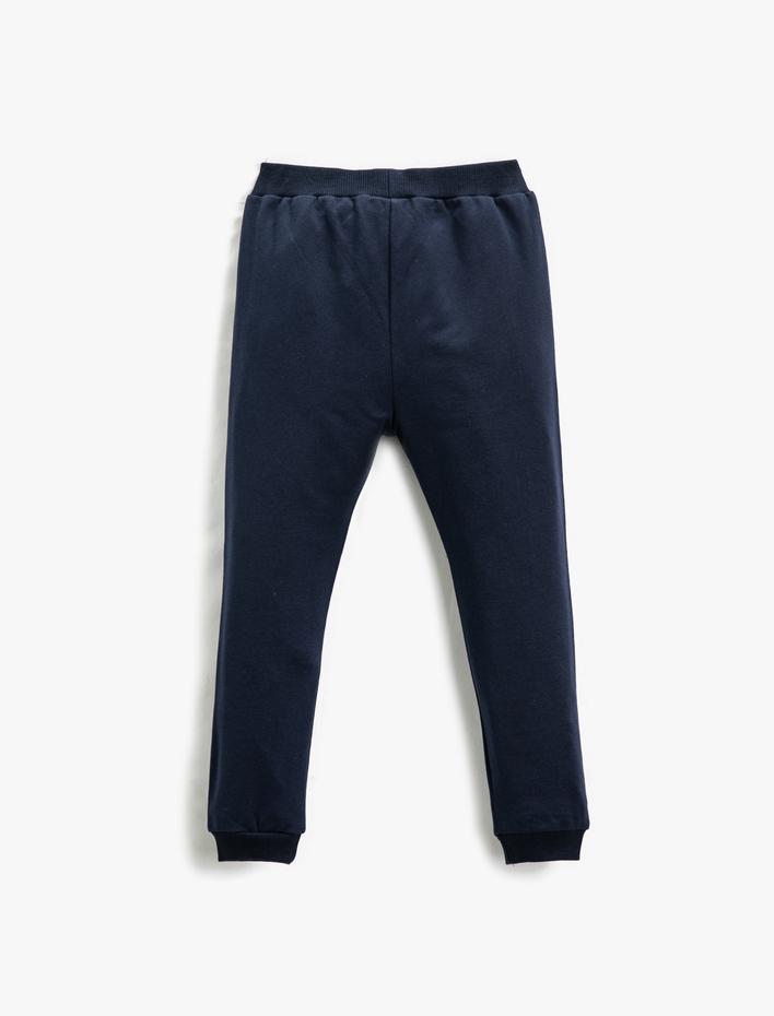 Erkek Bebek Jogger Eşofman Altı Fil Baskılı Kanguru Cepli Beli Bağlamalı