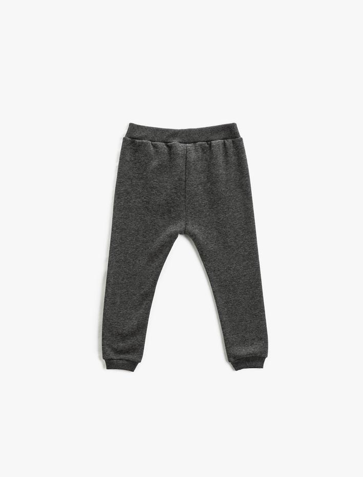 Erkek Bebek Jogger Eşofman Altı Fil Baskılı Kanguru Cepli Beli Bağlamalı