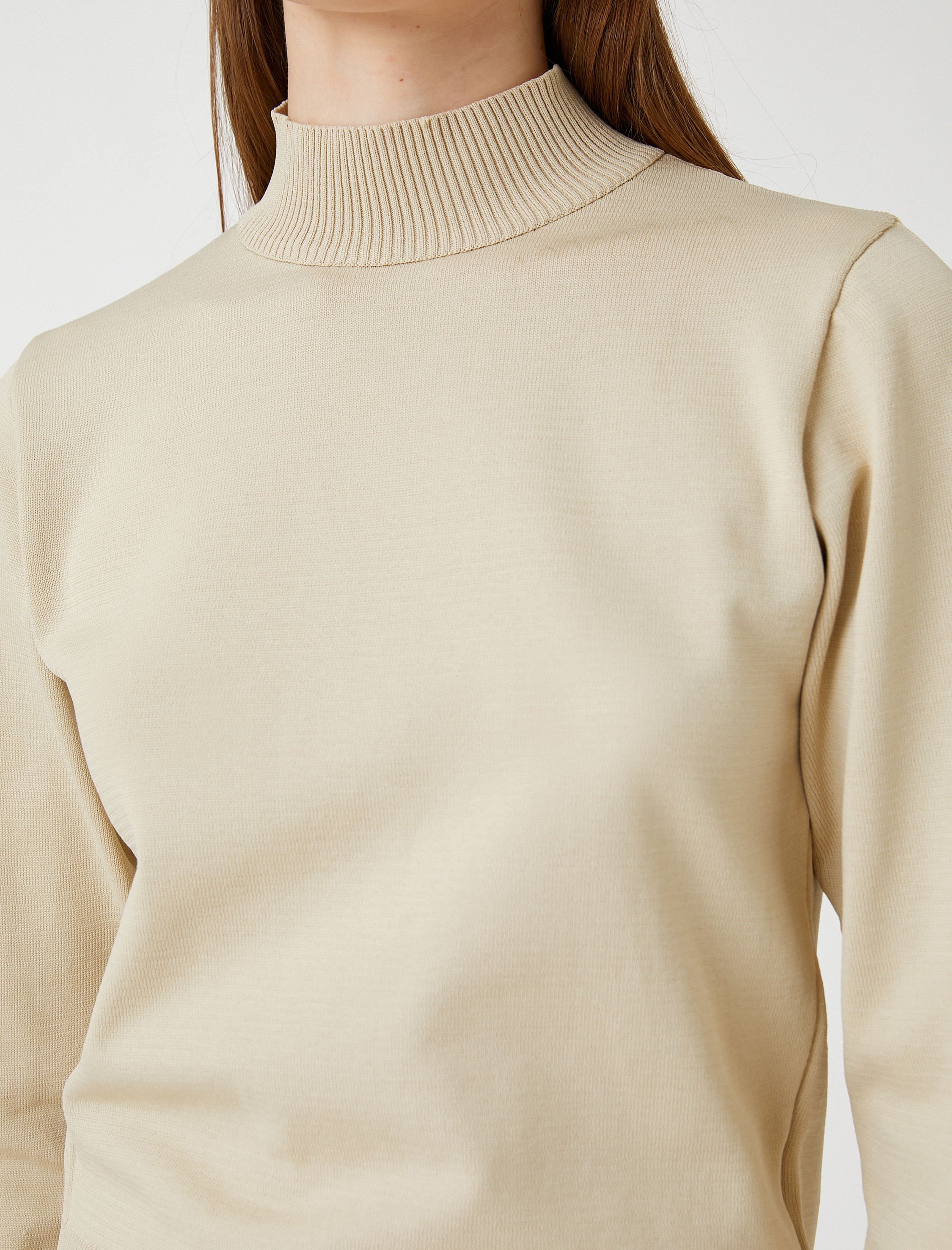   Yarım Balıkçı Yaka Kazak Uzun Kollu