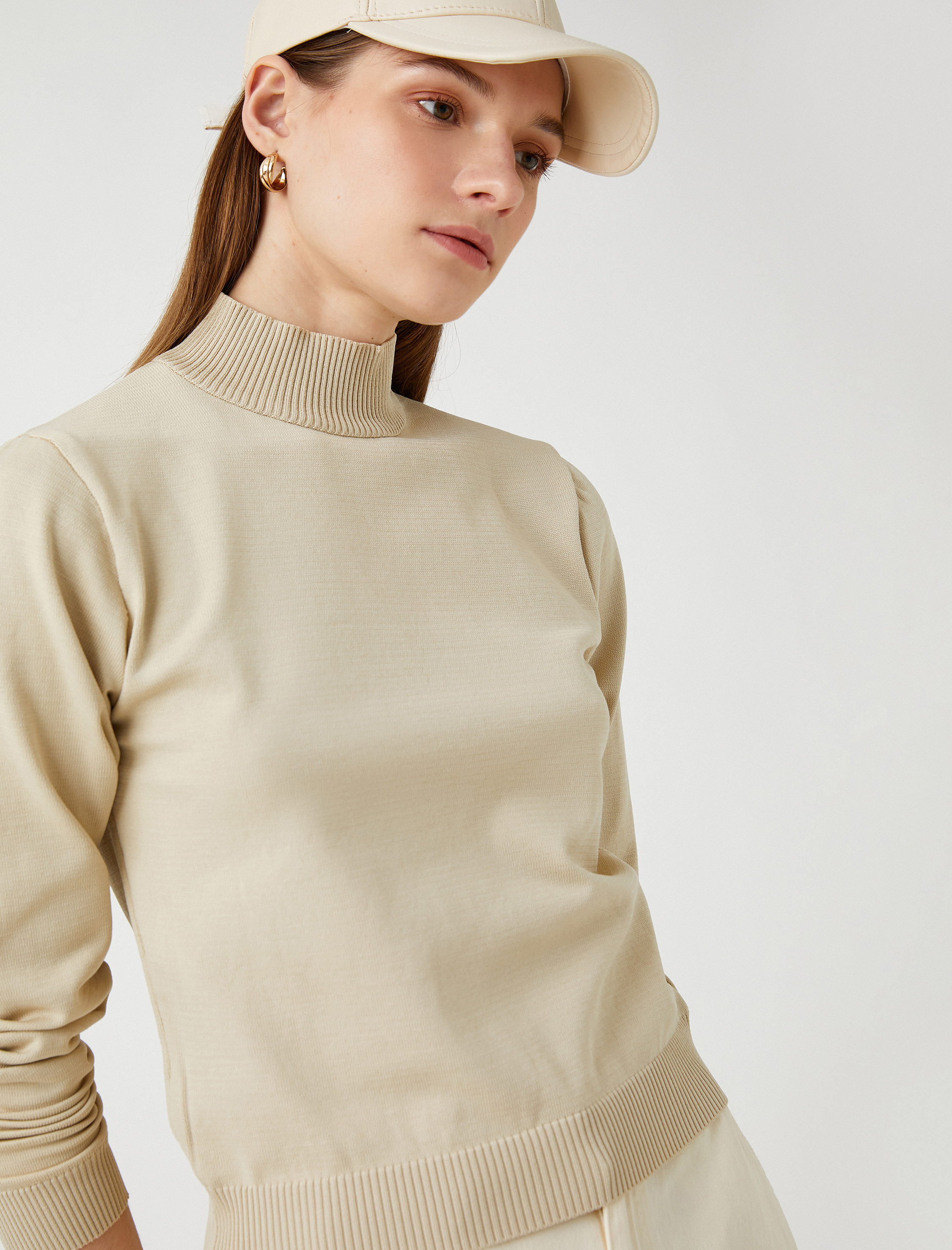   Yarım Balıkçı Yaka Kazak Uzun Kollu