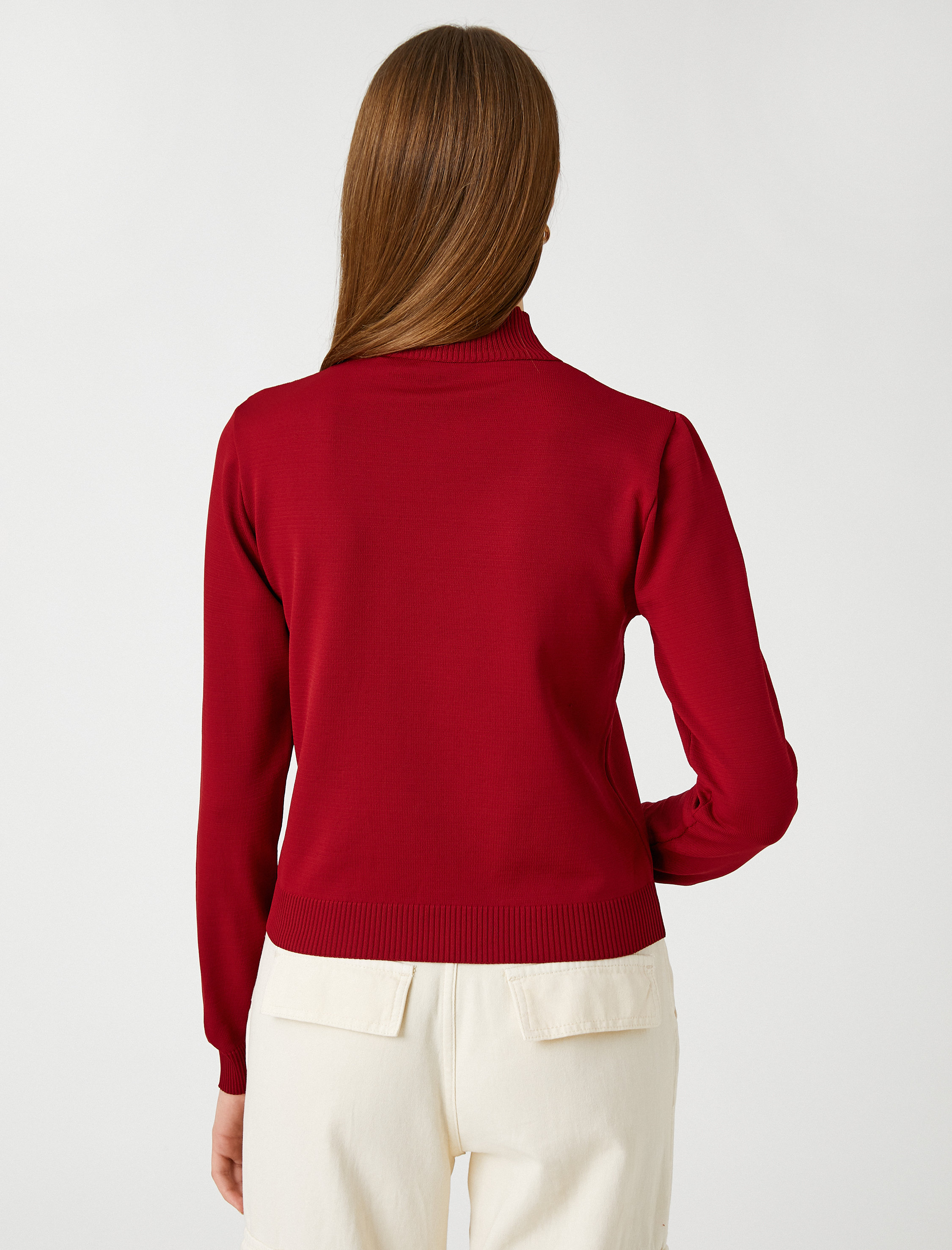   Yarım Balıkçı Yaka Kazak Uzun Kollu