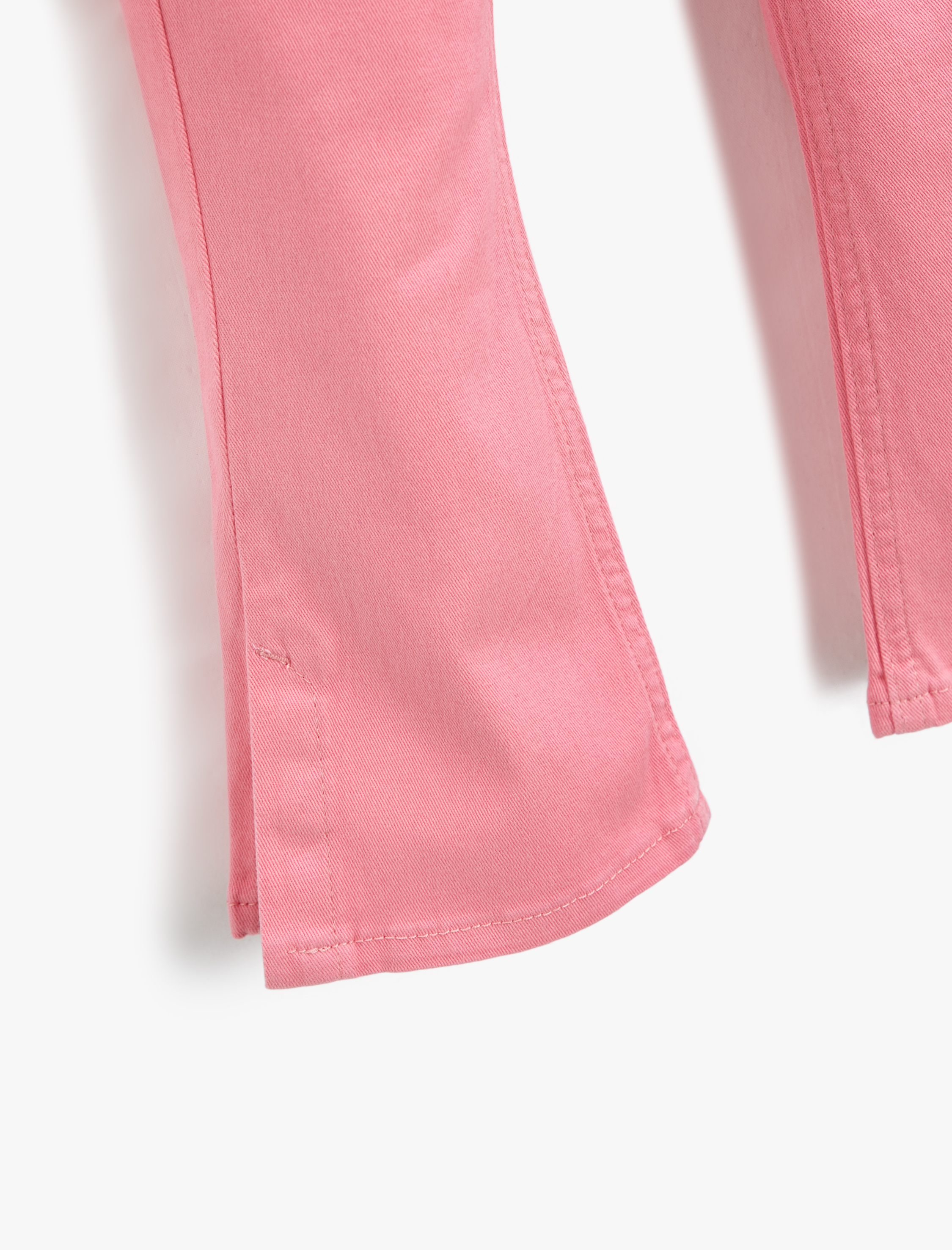 Kız Çocuk İspanyol Paça Kot Pantolon Cepli Pamuklu Yırtmaç Detaylı - Flare Jean Beli Ayarlanabilir Lastikli