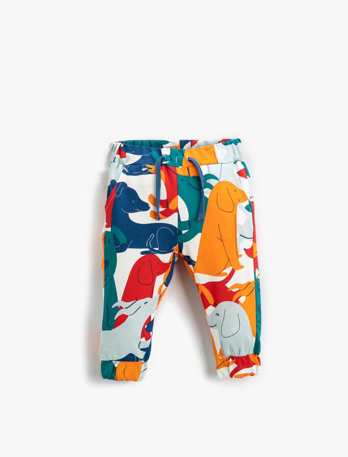 Erkek Bebek Grafik Köpek Baskılı Eşofman Altı Pamuklu