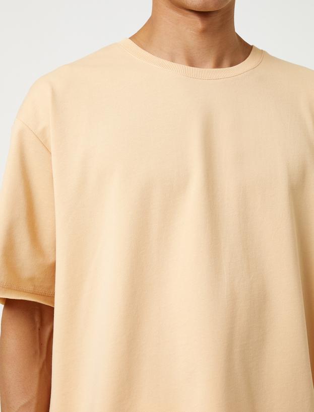   Basic Oversize Tişört Bisiklet Yaka Kısa Kollu