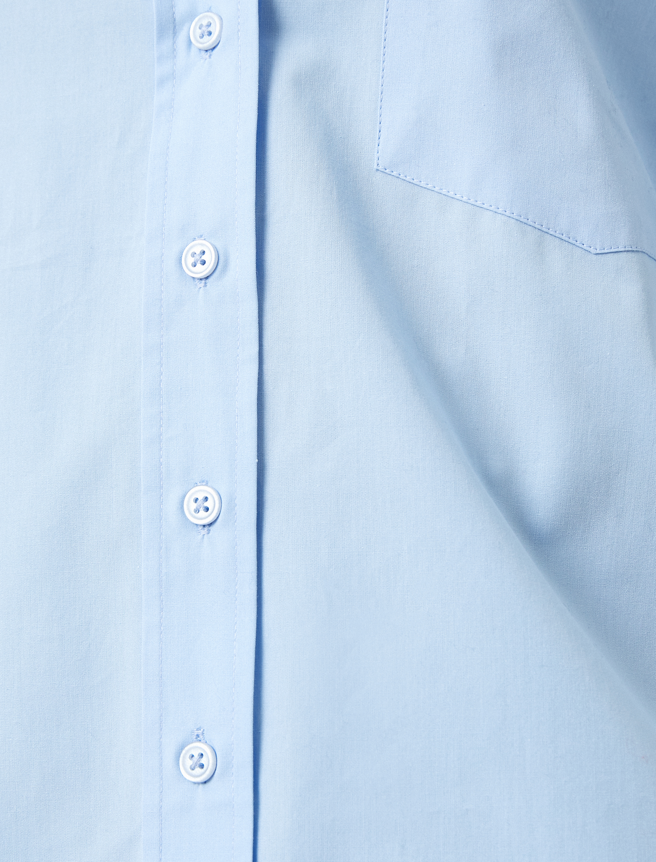   Oversize Gömlek Pamuklu Uzun Kollu Cep Detaylı