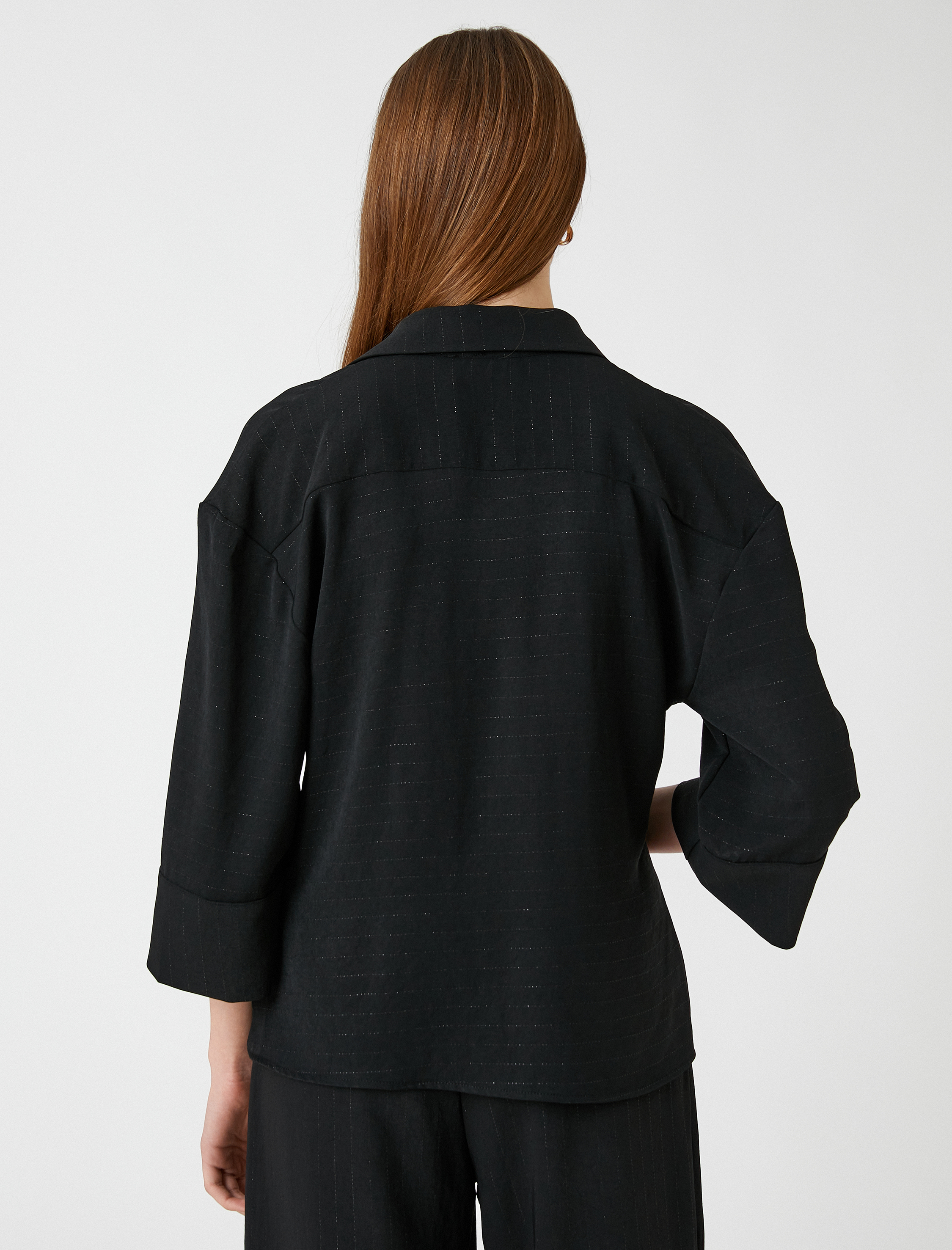   Kimono Görünümlü Bluz Bağlama Detaylı