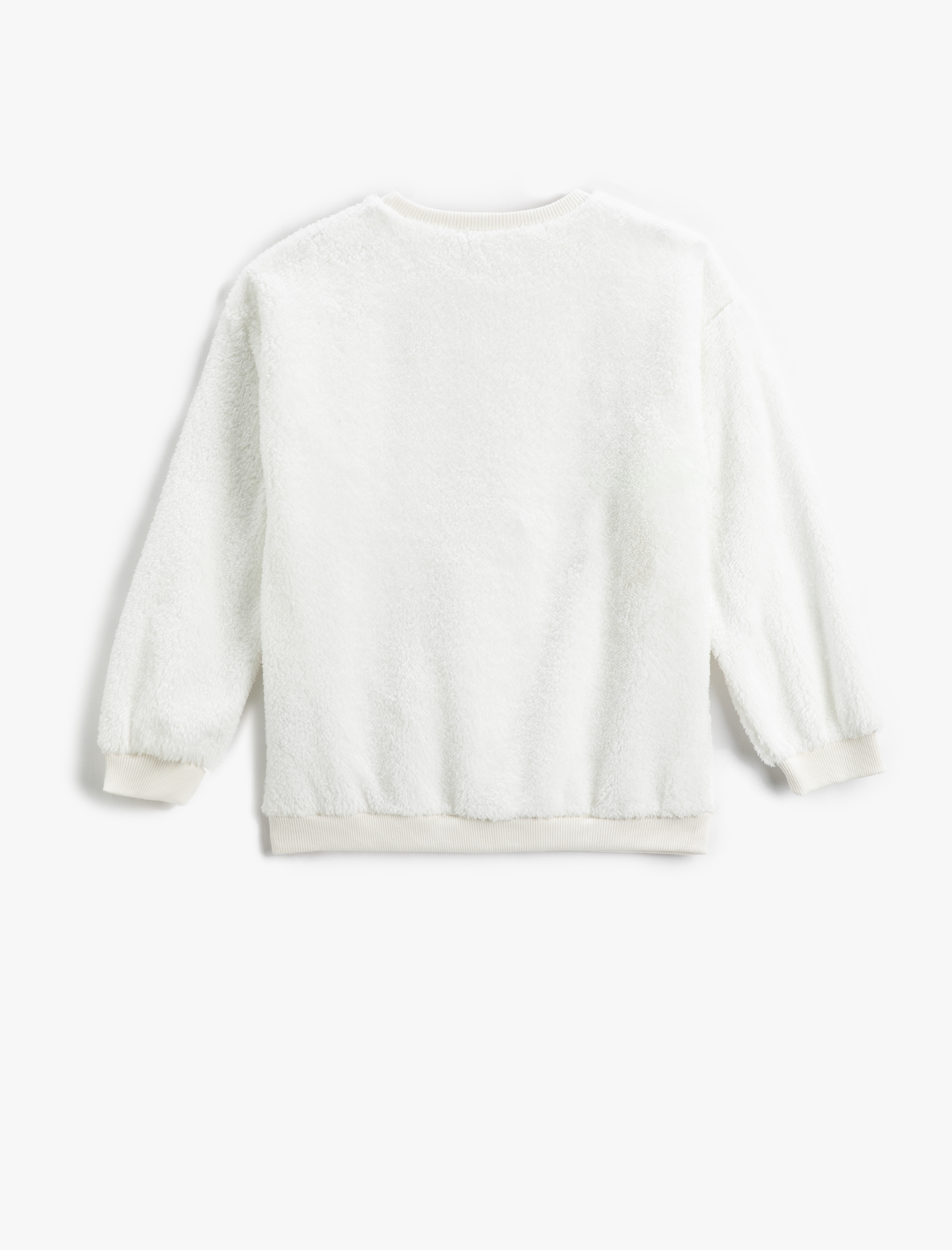  Kız Çocuk Peluş Sweatshirt Yılbaşı Temalı Kar Tanesi Detaylı Pul Payet İşlemeli