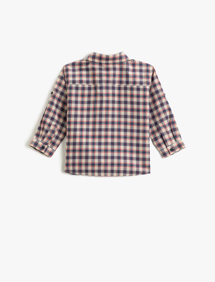 Erkek Bebek Uzun Kollu Gömlek Tek Cep Detaylı