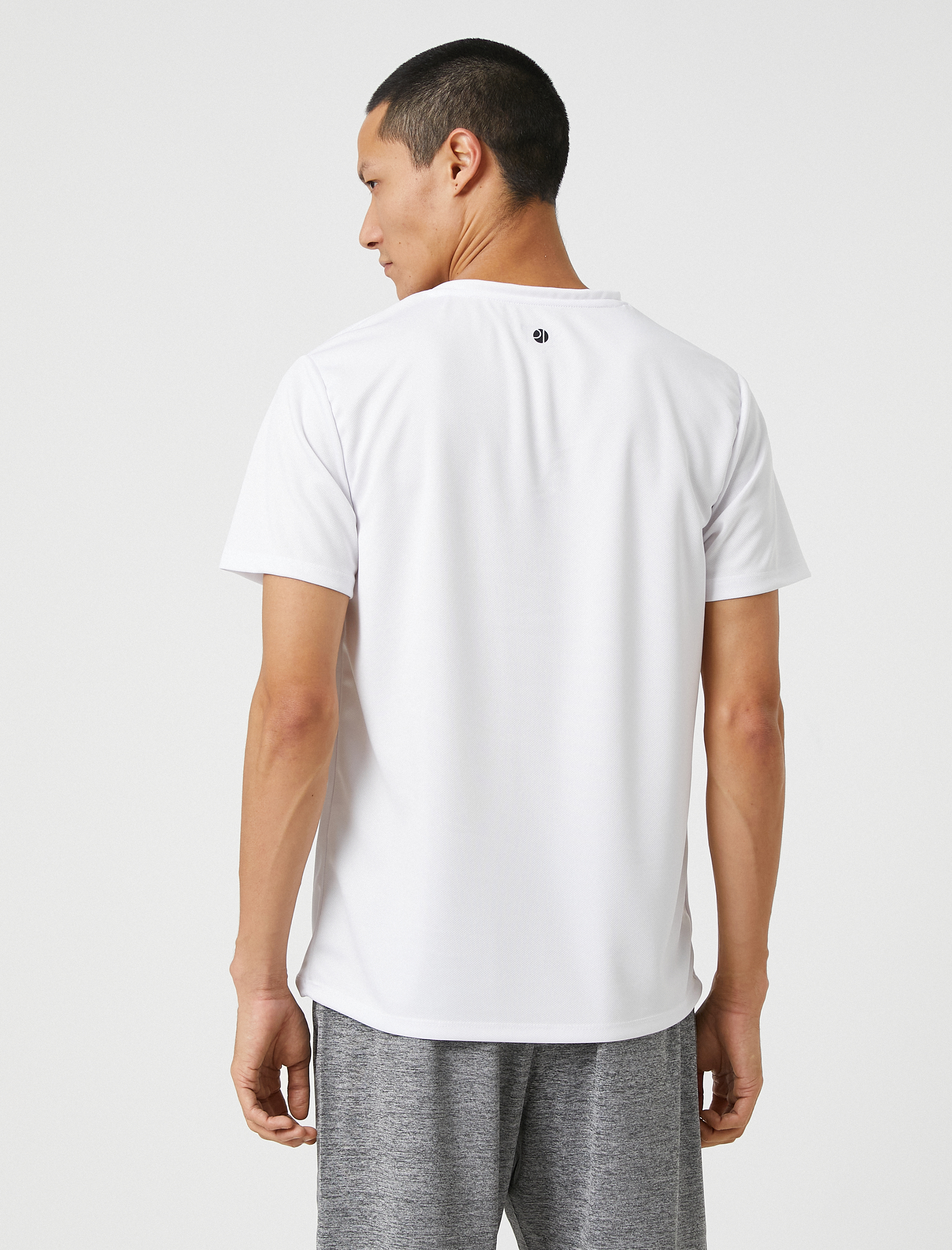   Spor Tişört Slogan Baskılı Bisiklet Yaka Nefes Alan Kumaş