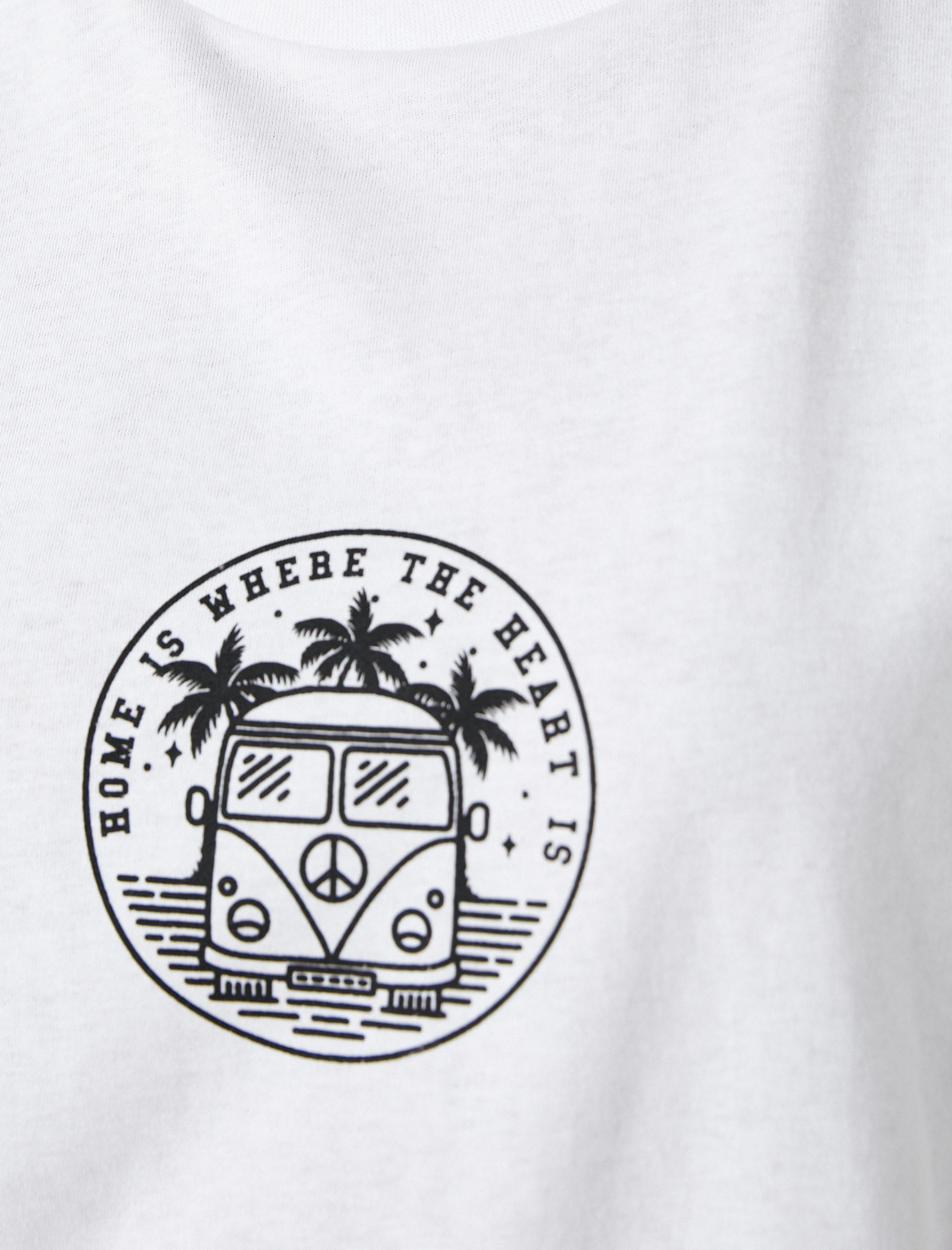   Bisiklet Yaka Tişört Slogan Baskılı Kısa Kollu Rahat Kesim