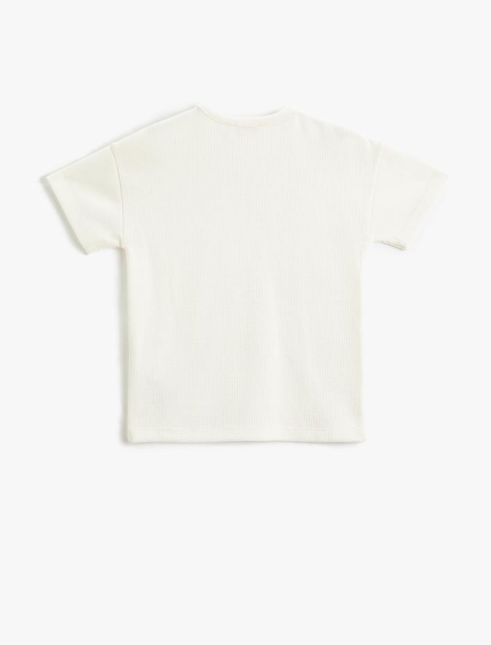 Erkek Çocuk Basic Kısa Kollu Tişört Etiket Detaylı Dokulu