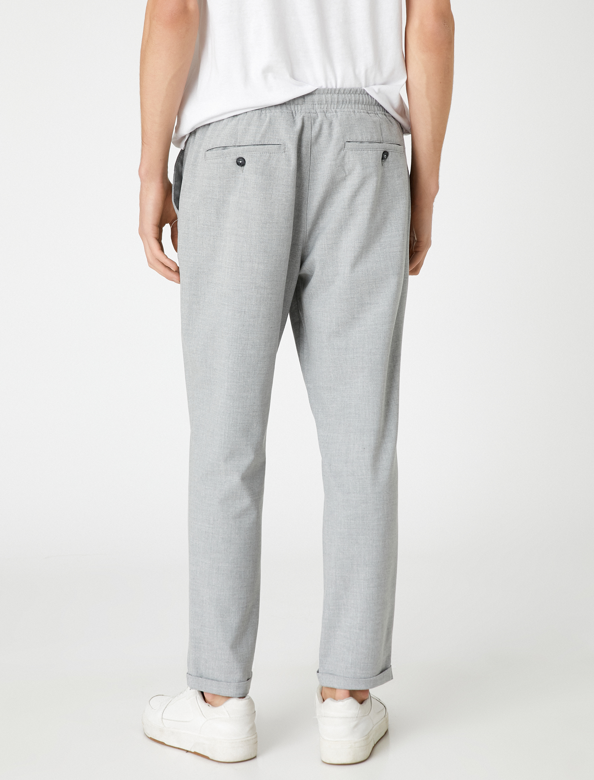   Basic Dokuma Pantolon Beli Bağcıklı Cep Detaylı