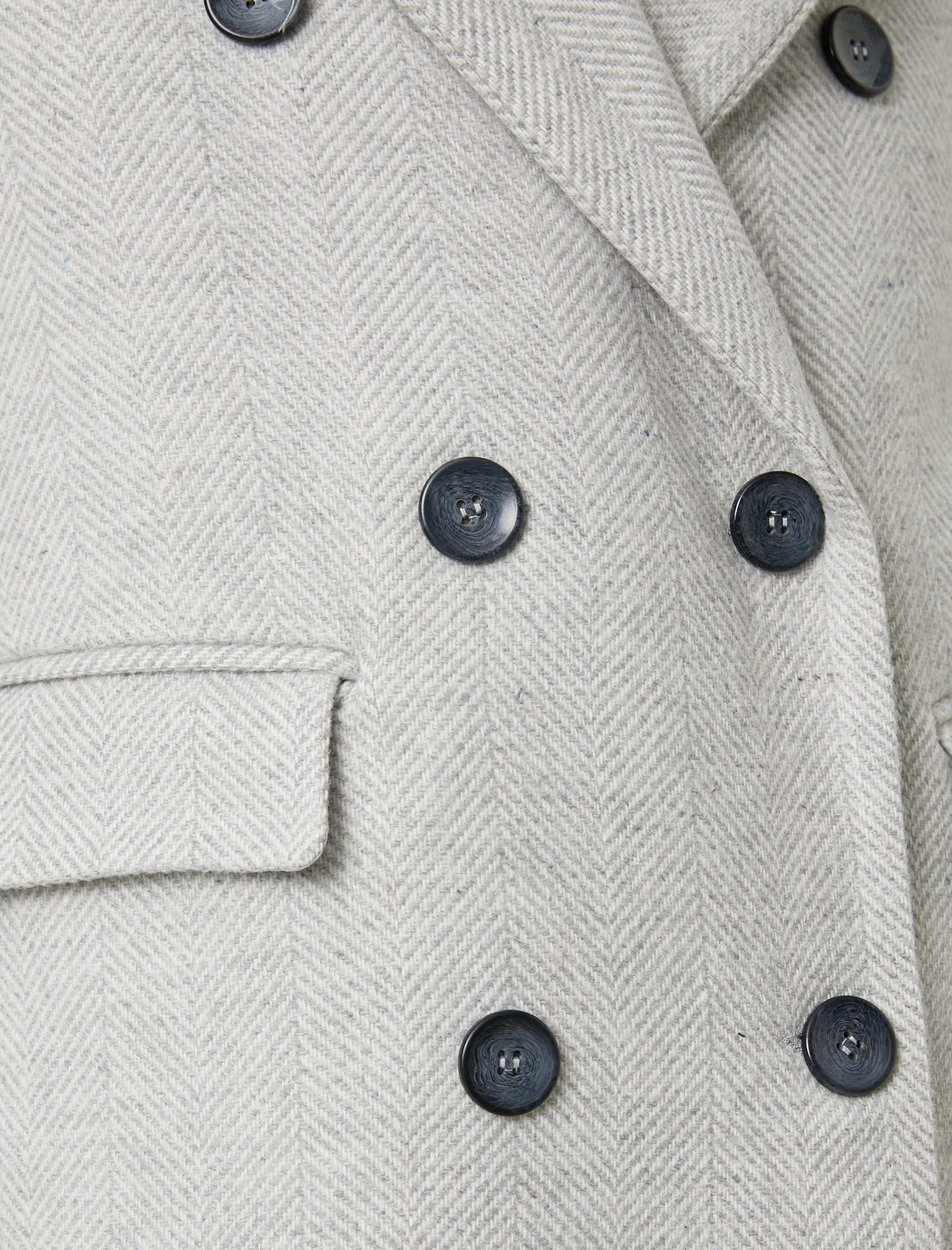   Oversize Kruvaze Kaşe Kaban Yakası Çıkarılabilir Peluş Detaylı Cepli