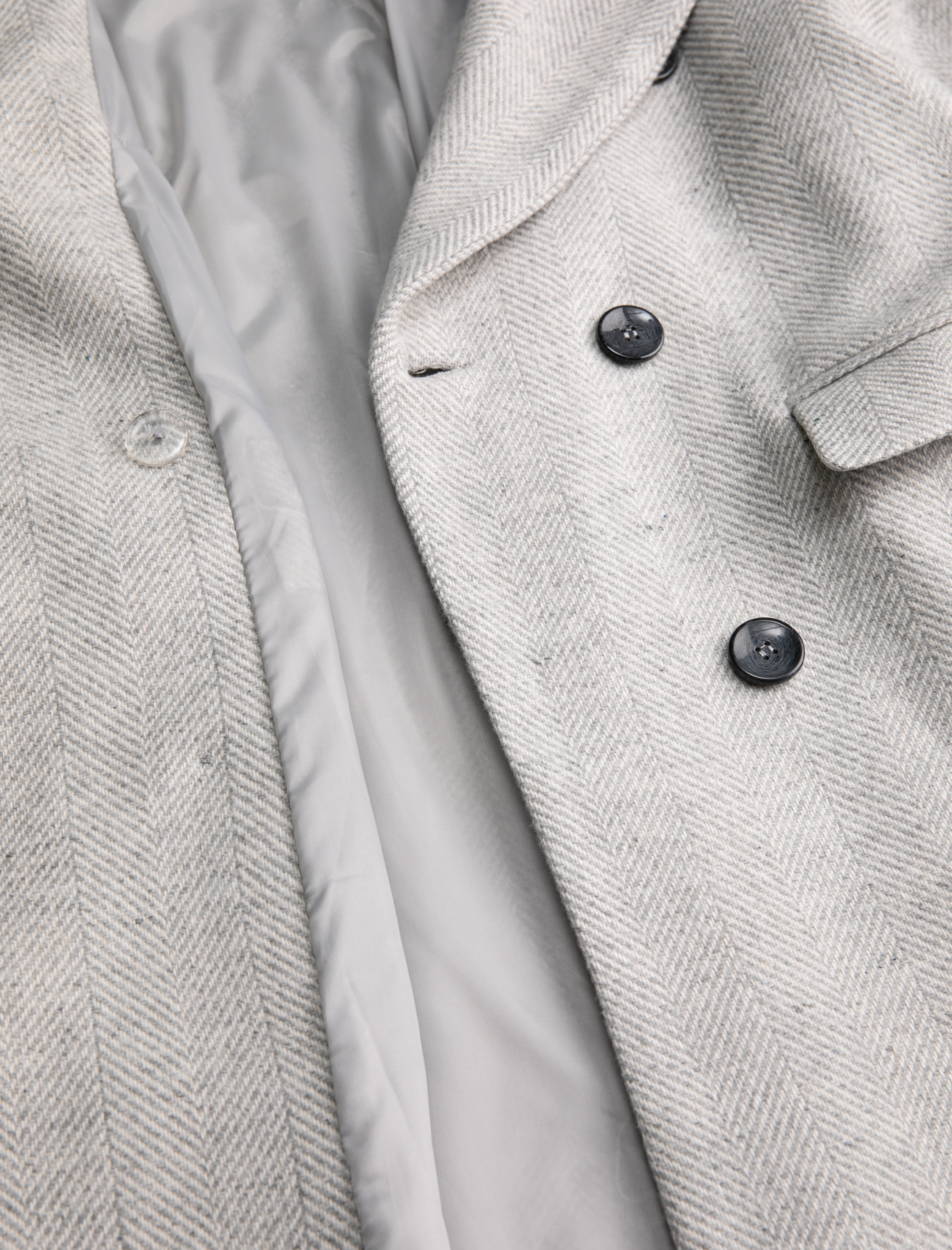   Oversize Kruvaze Kaşe Kaban Yakası Çıkarılabilir Peluş Detaylı Cepli